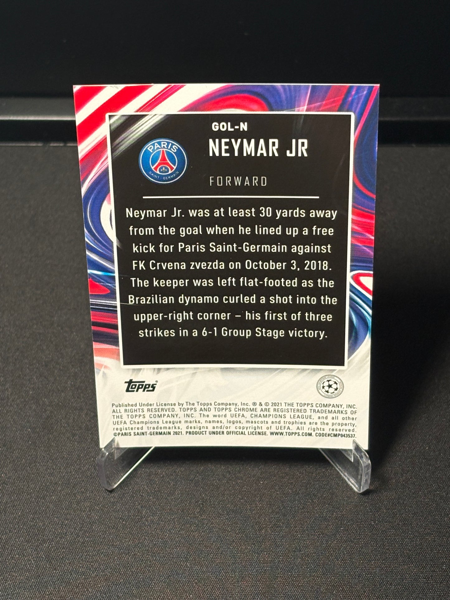 Neymar Jr Topps Chrome 2021 "Golazo" PSG