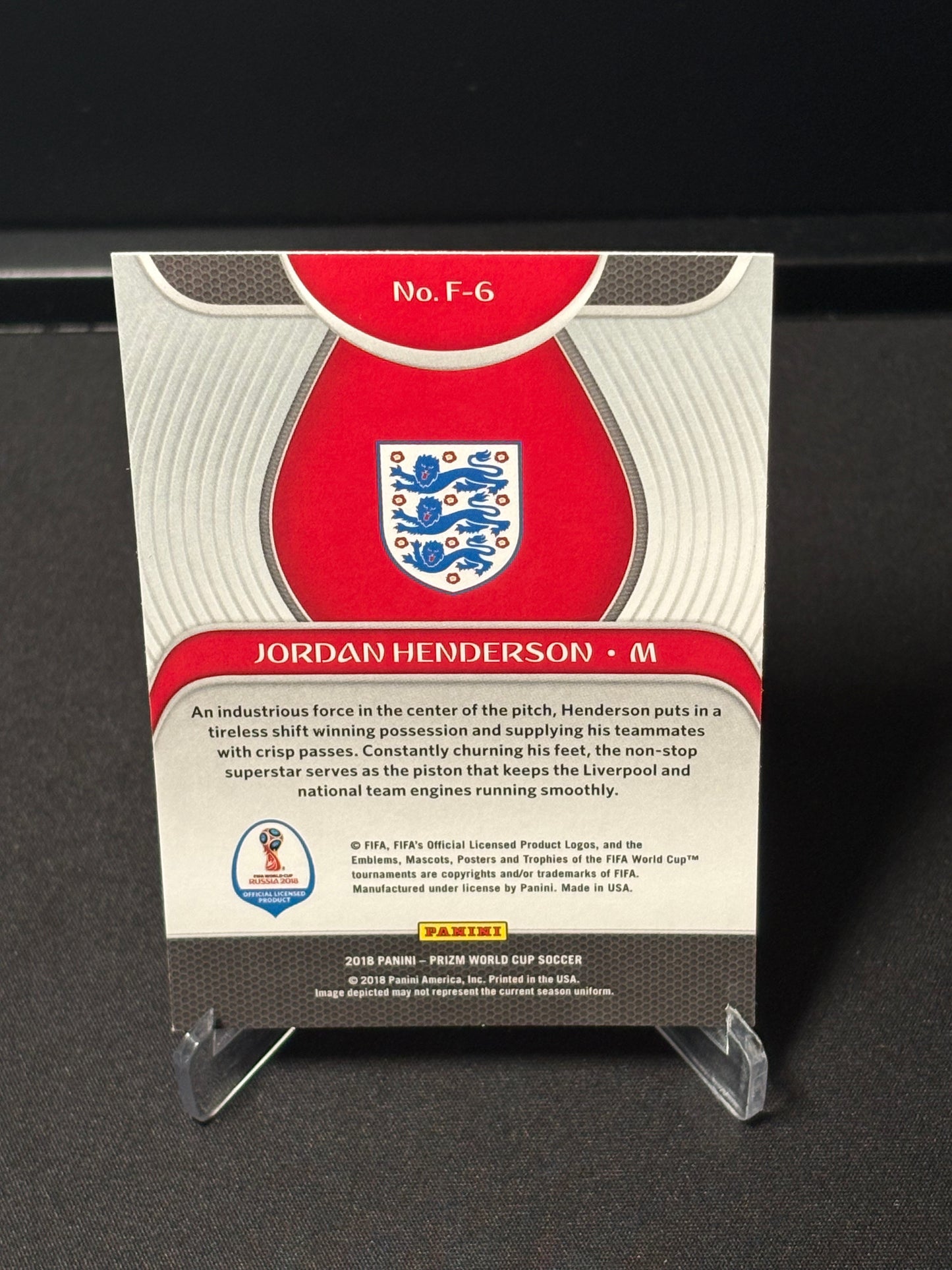Jordan Henderson Panini Prizm World Cup 2018 "Fundamentals" Angleterre