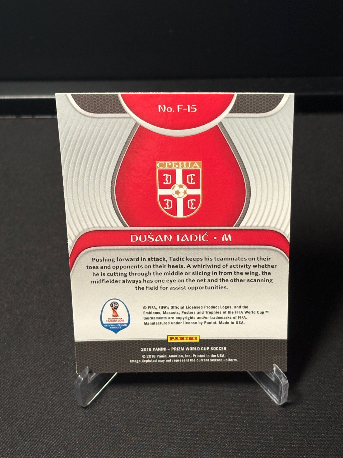 Dusan Tadic Panini Prizm World Cup 2018 "Fundamentals" Serbie