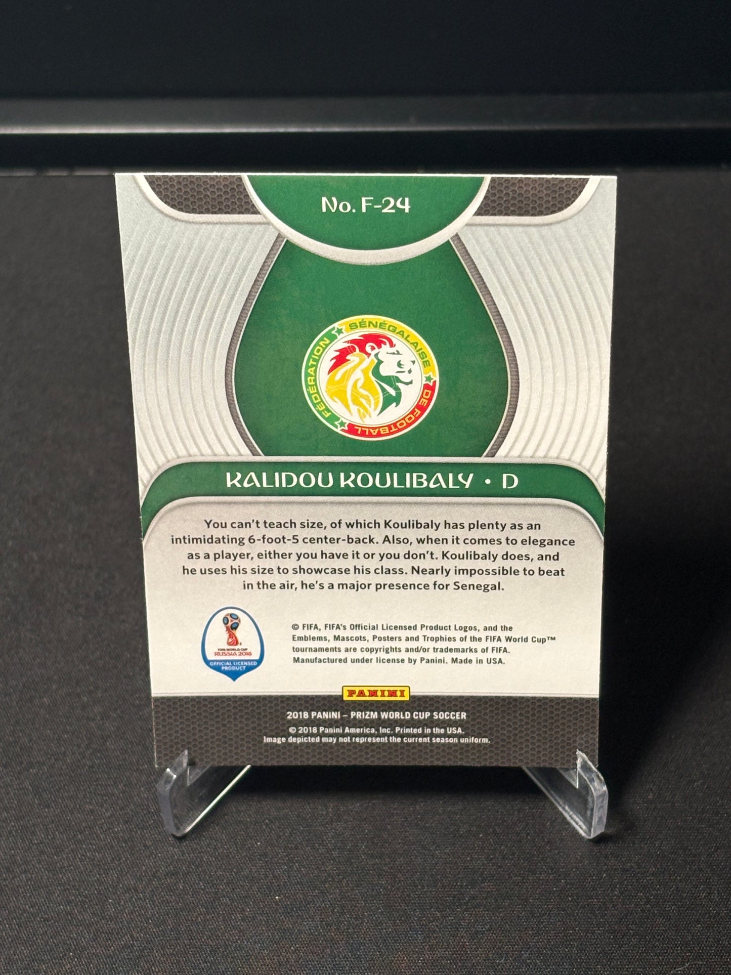 Kalidou Koulibaly Panini Prizm World Cup 2018 "Fundamentals" Sénégal