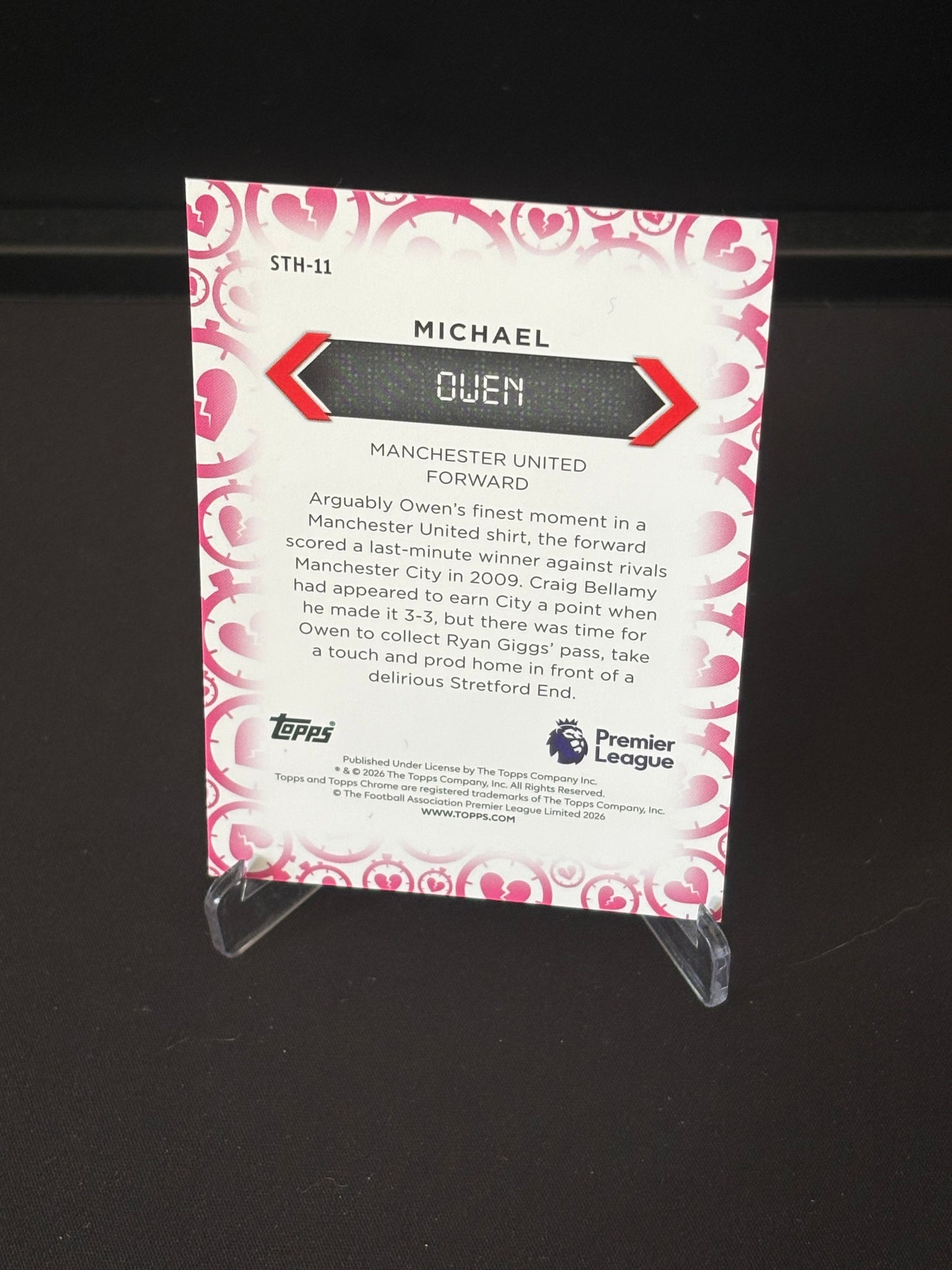 Michael Owen Topps Chrome EPL 2026 "Stoppage Time Heartbreaker" MU