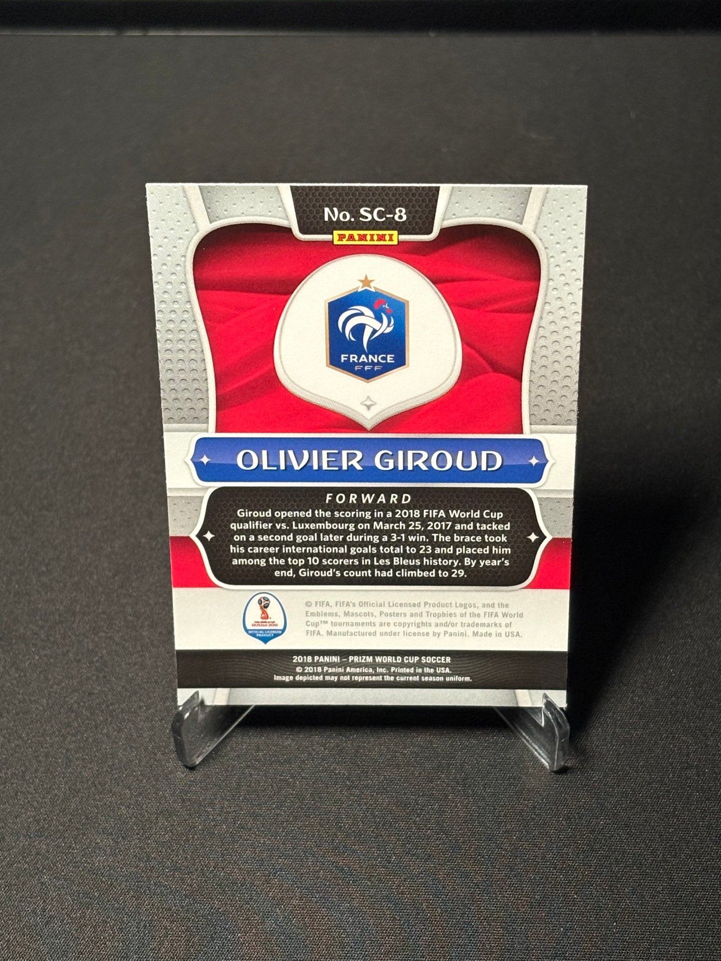 Olivier Giroud Panini Prizm World Cup 2018 "Scorers Club" France