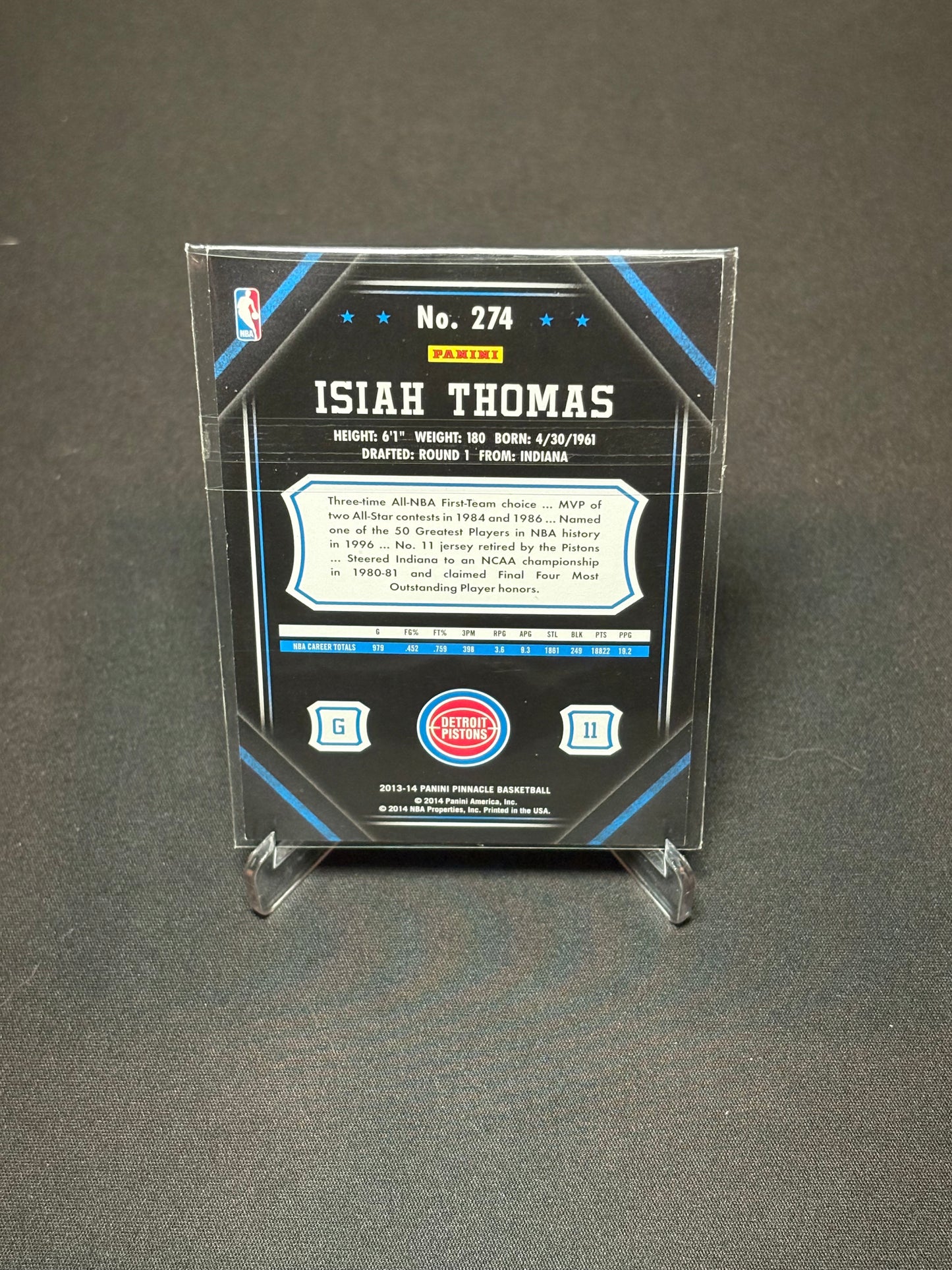 Isiah Thomas Panini Pinnacle 2013-14 "Green /25" Detroit Pistons