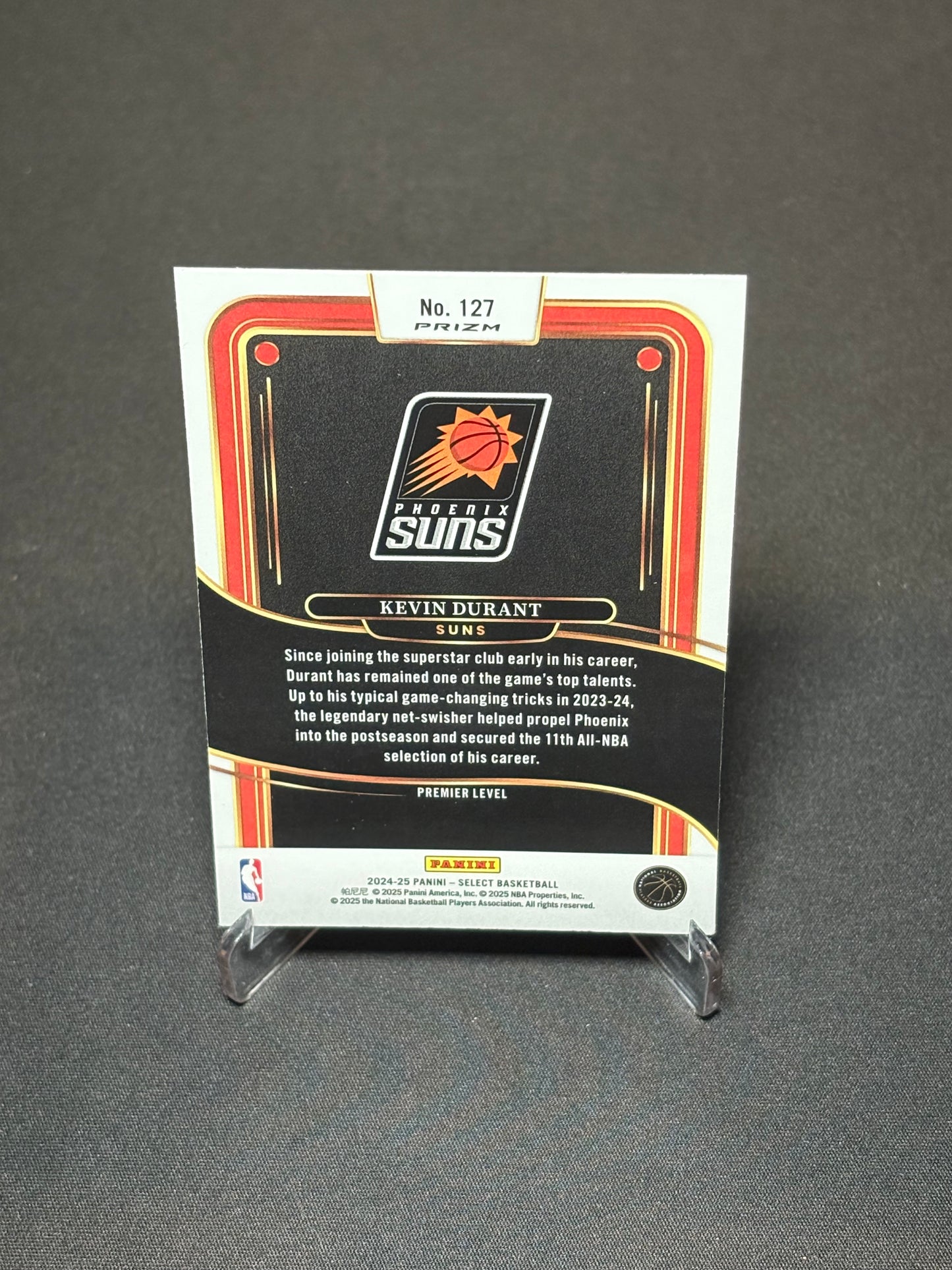 Kevin Durant Panini Select 2024 "Premier Level Red Cracked" Phoenix Suns