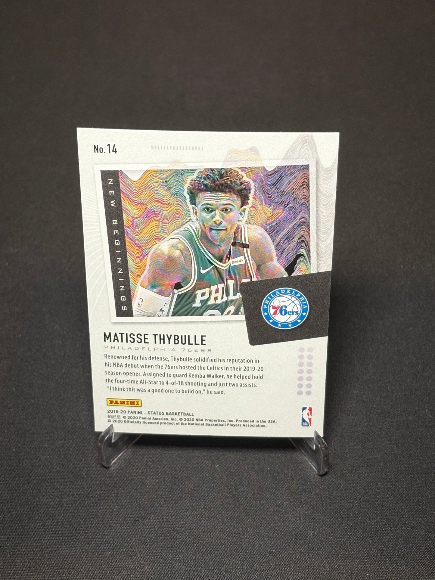 Matisse Thybulle RC Panini Status 2019-20 "New Beginnings" Philadelphia 76ers