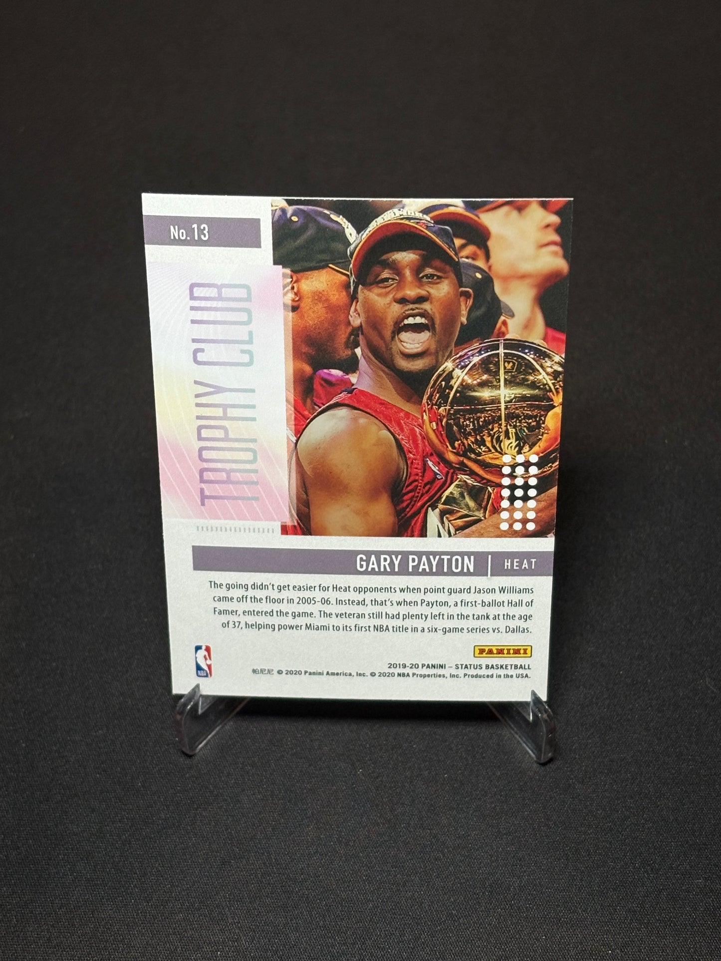 Gary Payton Panini Status 2019-20 "Trophy Club" Miami Heat