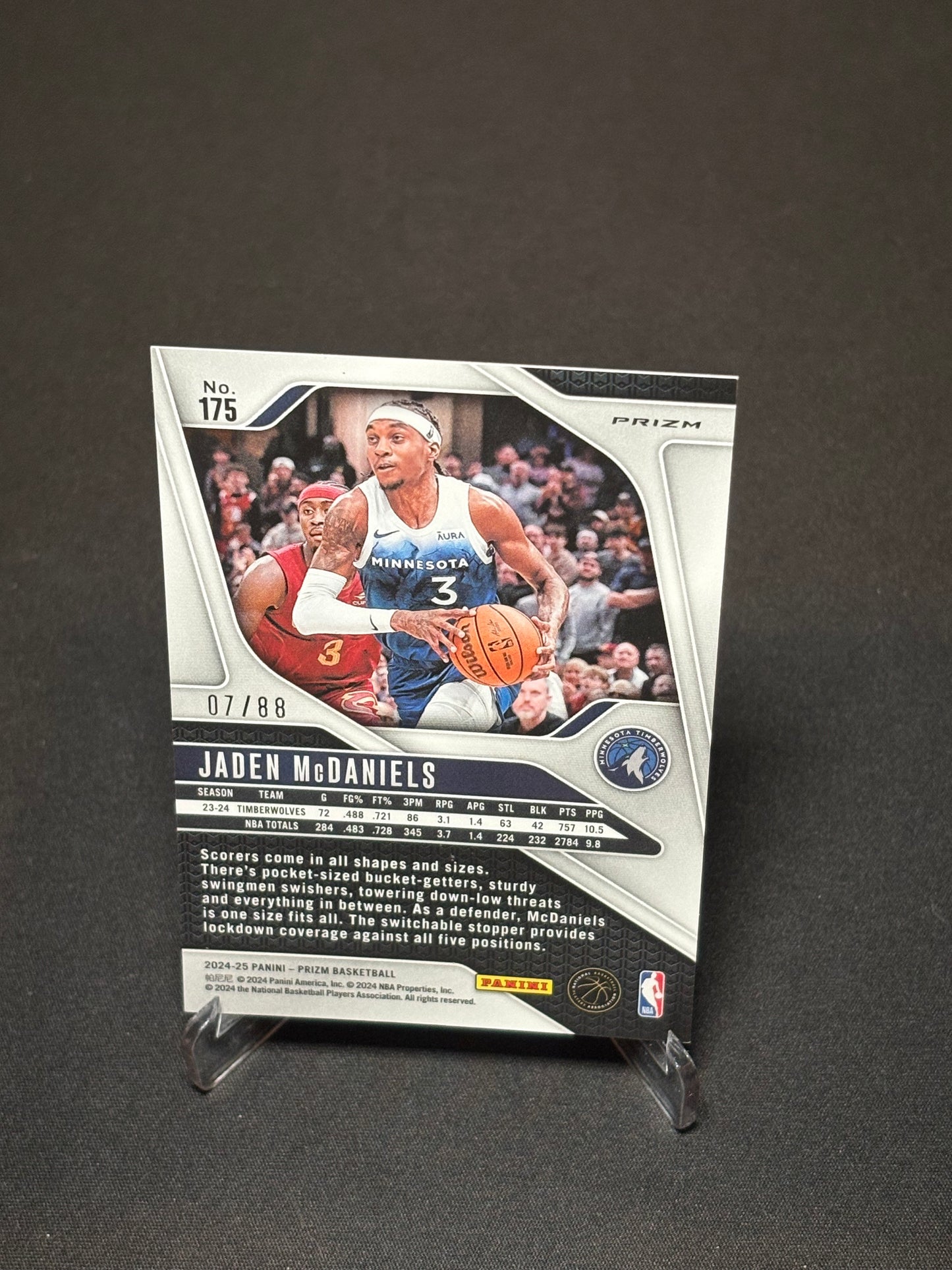 Jared McDaniels Panini Prizm 2024 "Multi Wave /88" Minnesota Timberwolves