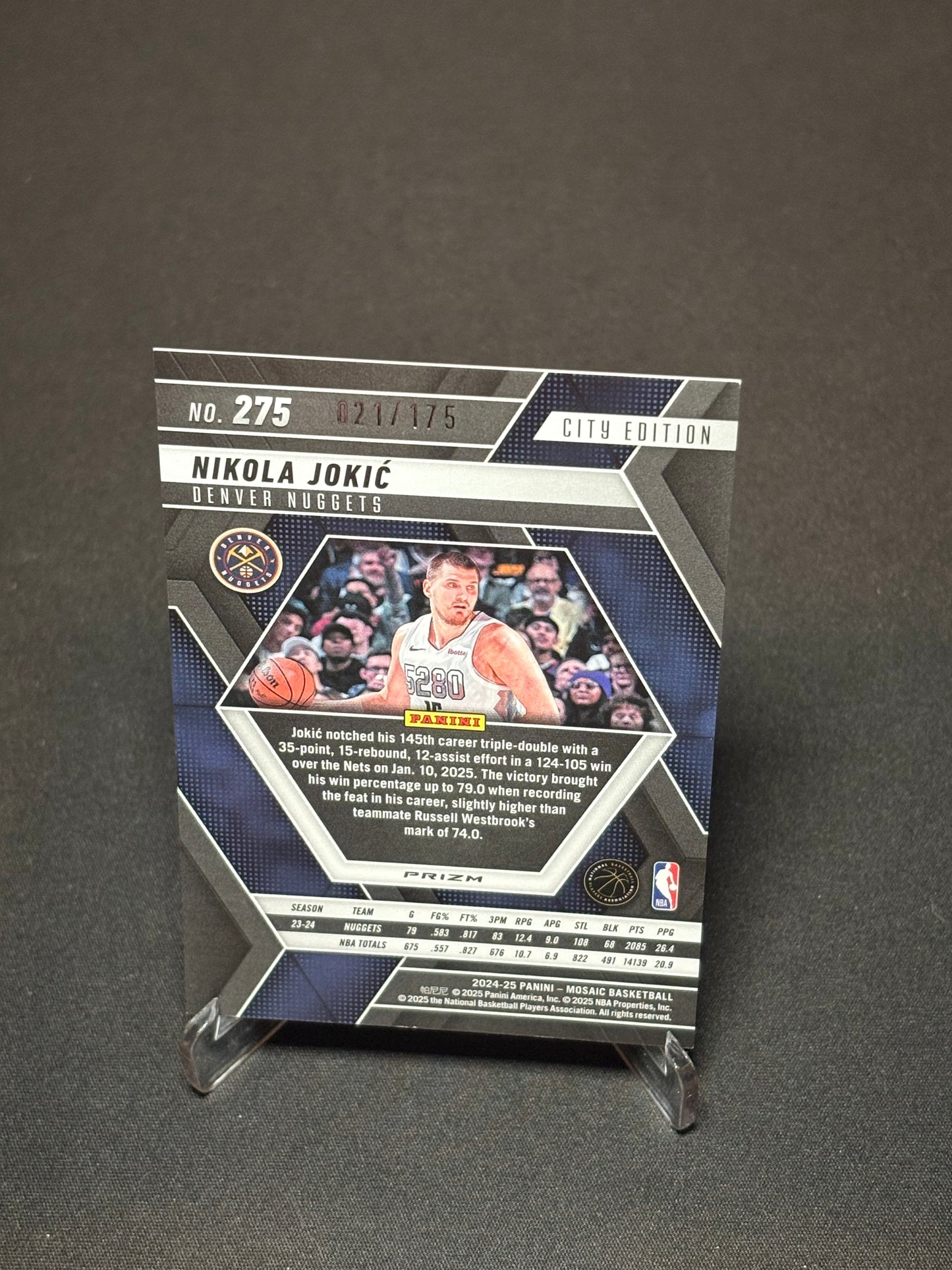 Nikola Jokic Panini Mosaic "Pink /175" Denver Nuggets