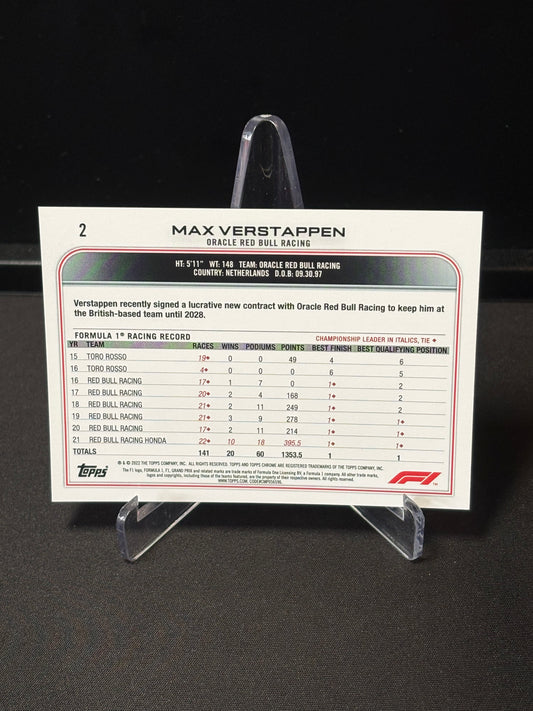 Max Verstappen Topps Chrome F1 2022 "Base #2"