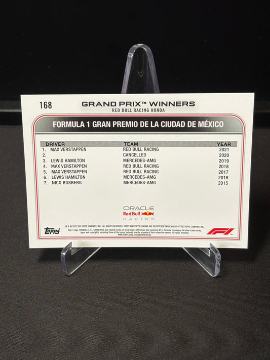 Max Verstappen Topps Chrome F1 2022 "GP Winner #168"