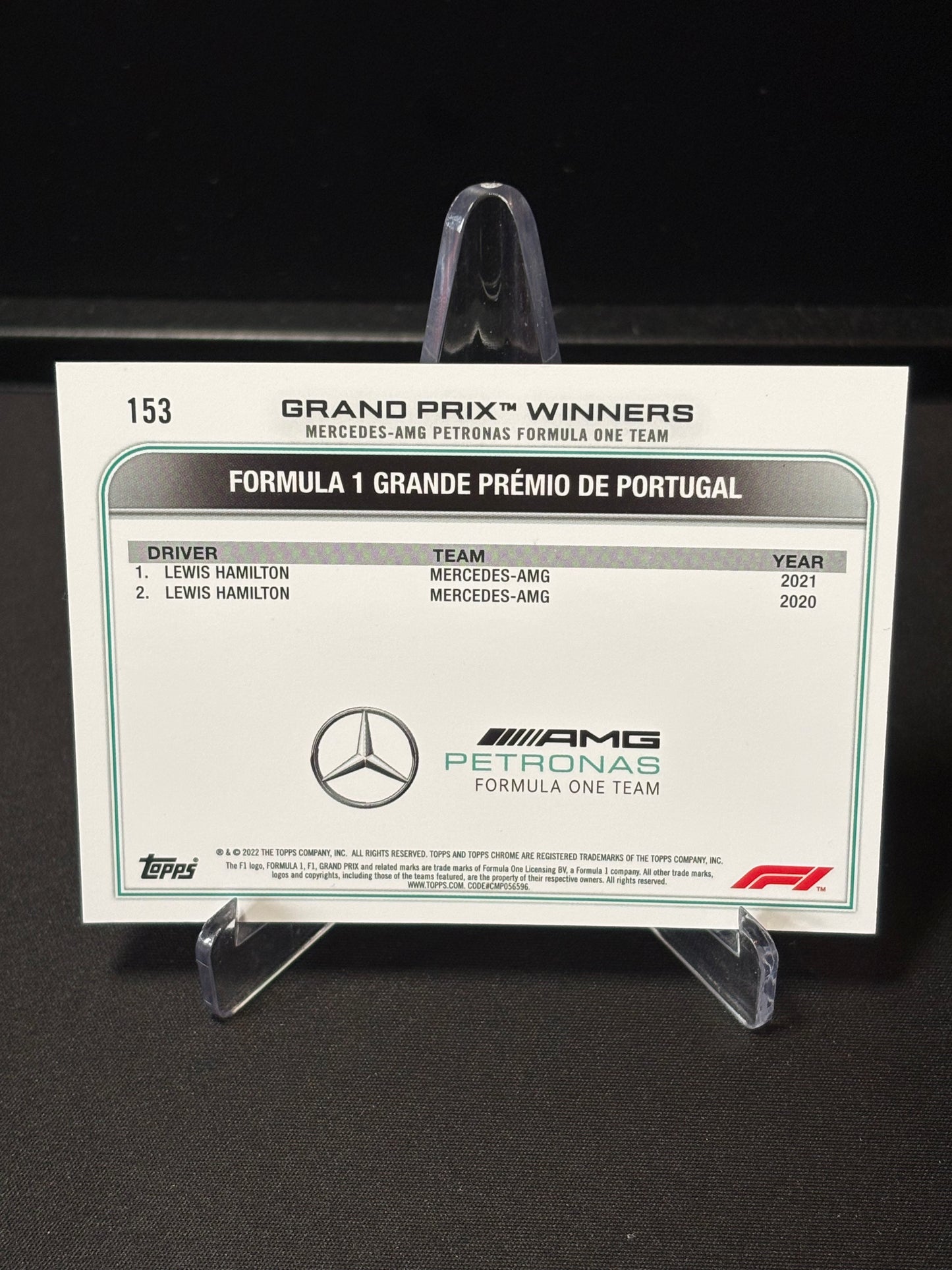 Lewis Hamilton Topps Chrome F1 2022 "GP Winner #153"