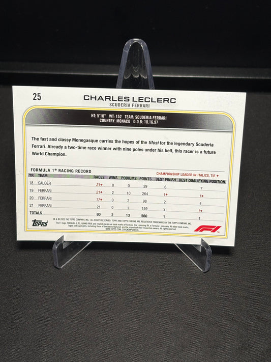 Charles Leclerc Topps Chrome F1 2022 "Base #25"
