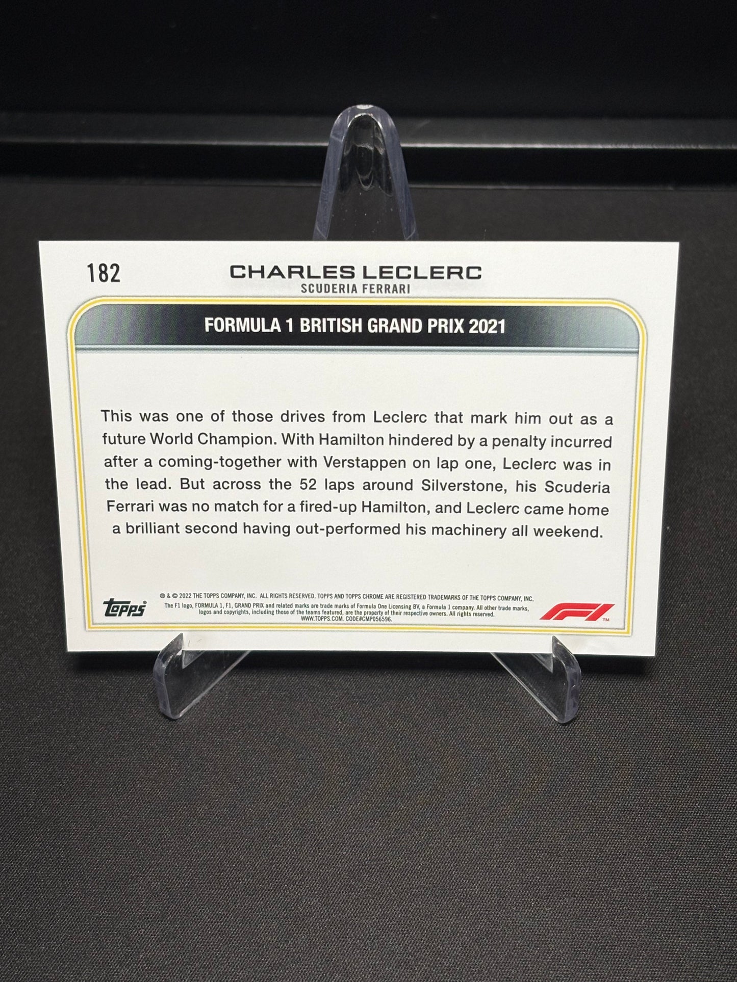 Charles Leclerc Topps Chrome F1 2022 "Driver of the Day #182"