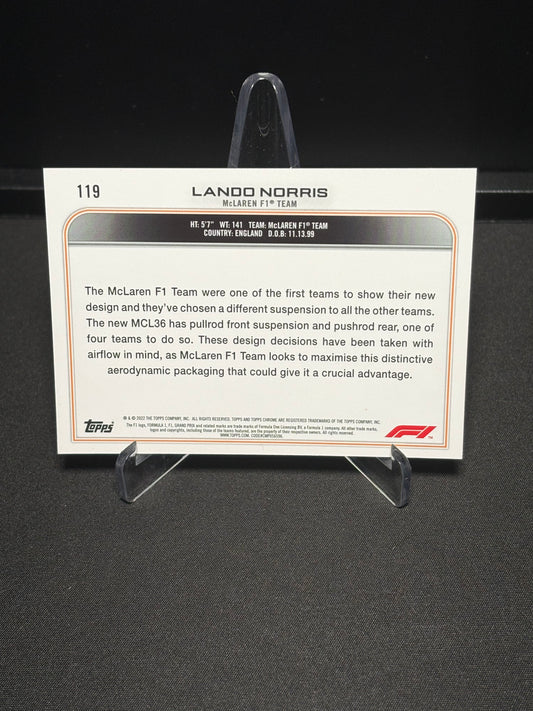 Lando Norris Topps Chrome F1 2022 "Base #119"