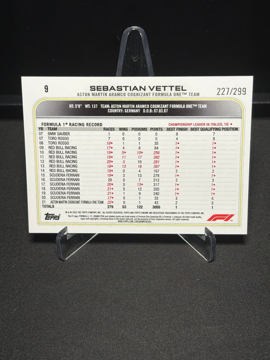 Sebastian Vettel Topps Chrome F1 2022 "Mini Diamond #9"