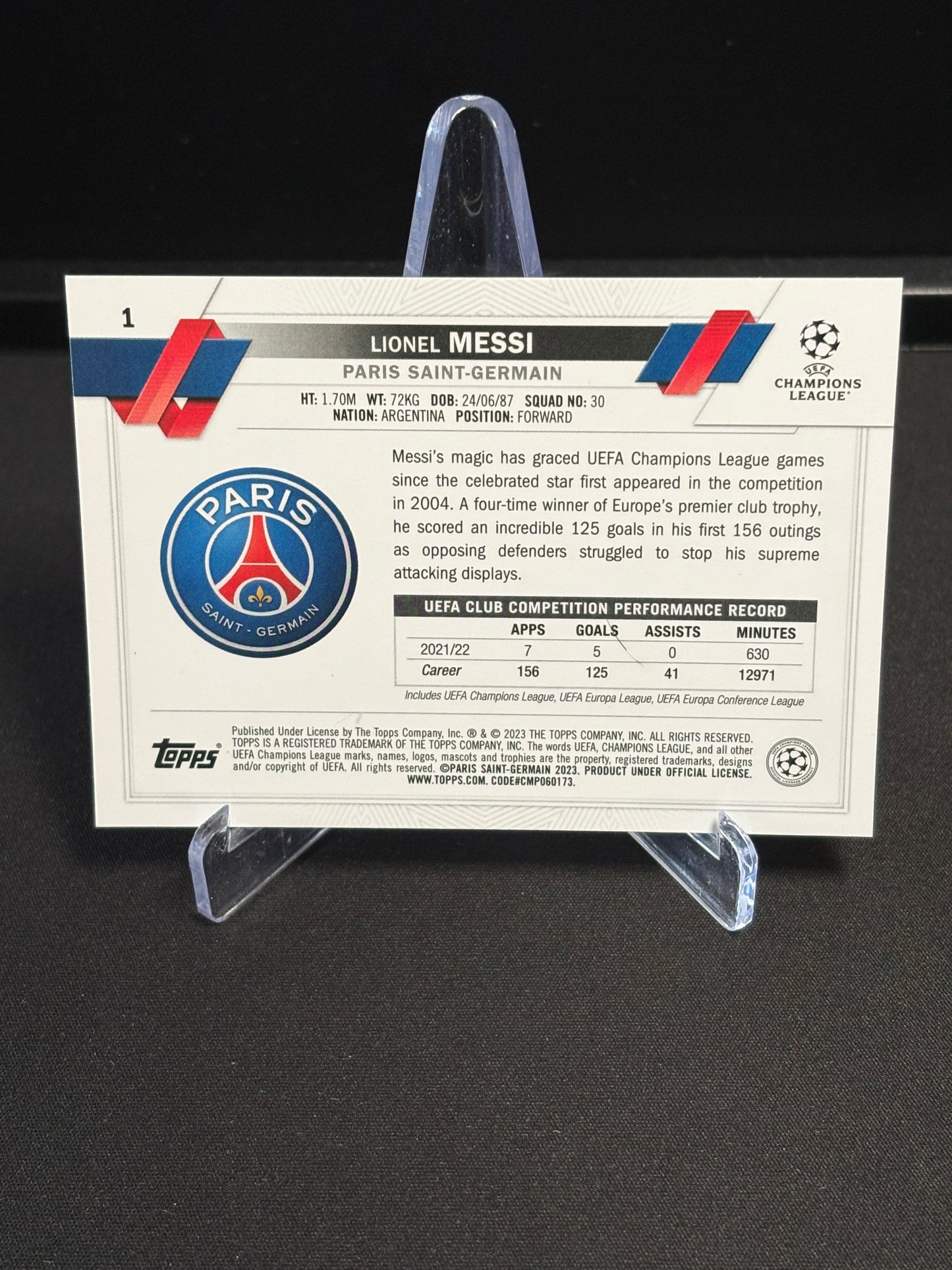 Lionel Messi Topps Chrome 2022-23 "Base" PSG