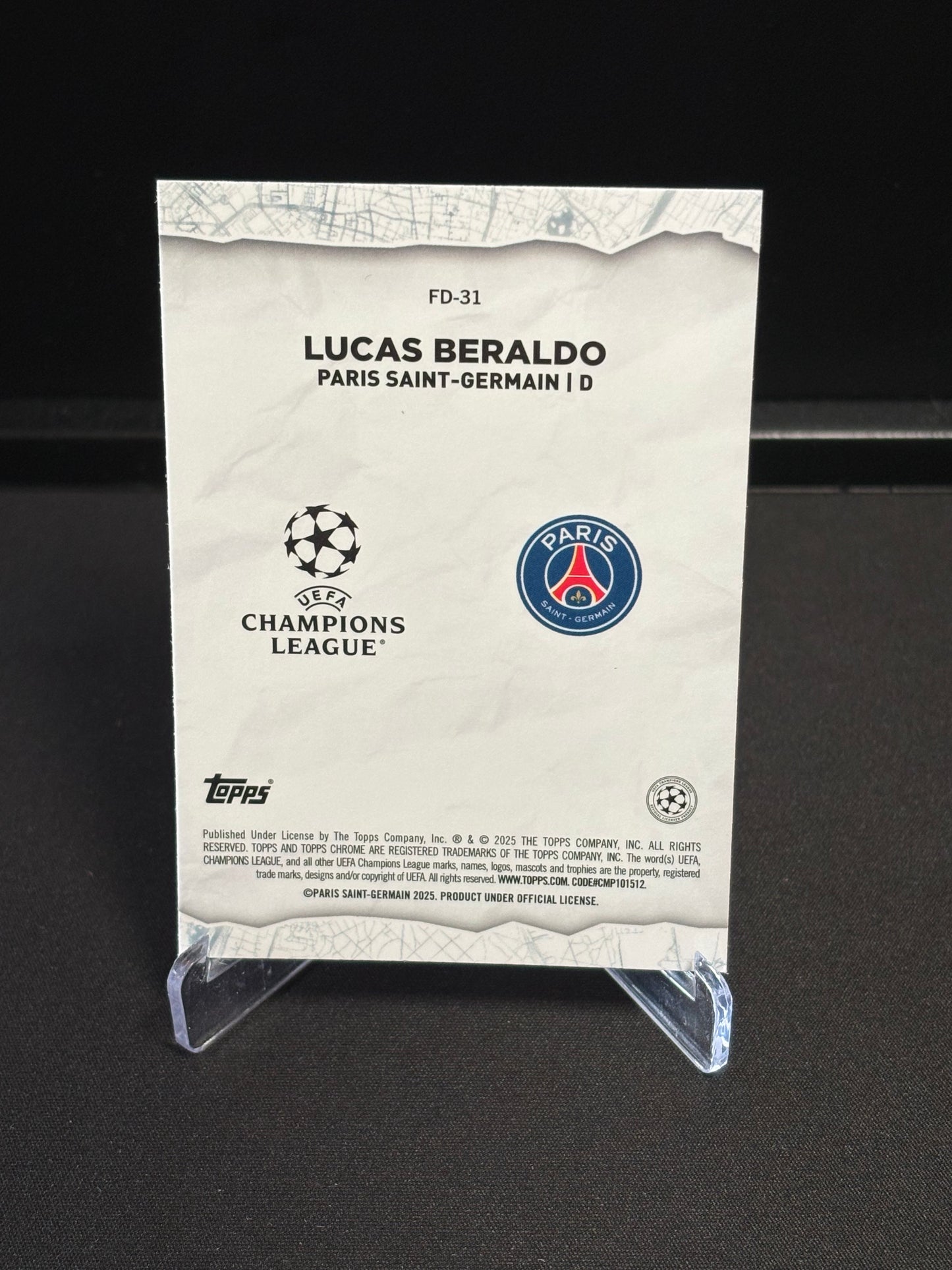 Lucas Beraldo Topps Chrome 2024-25 "Final Destination" PSG