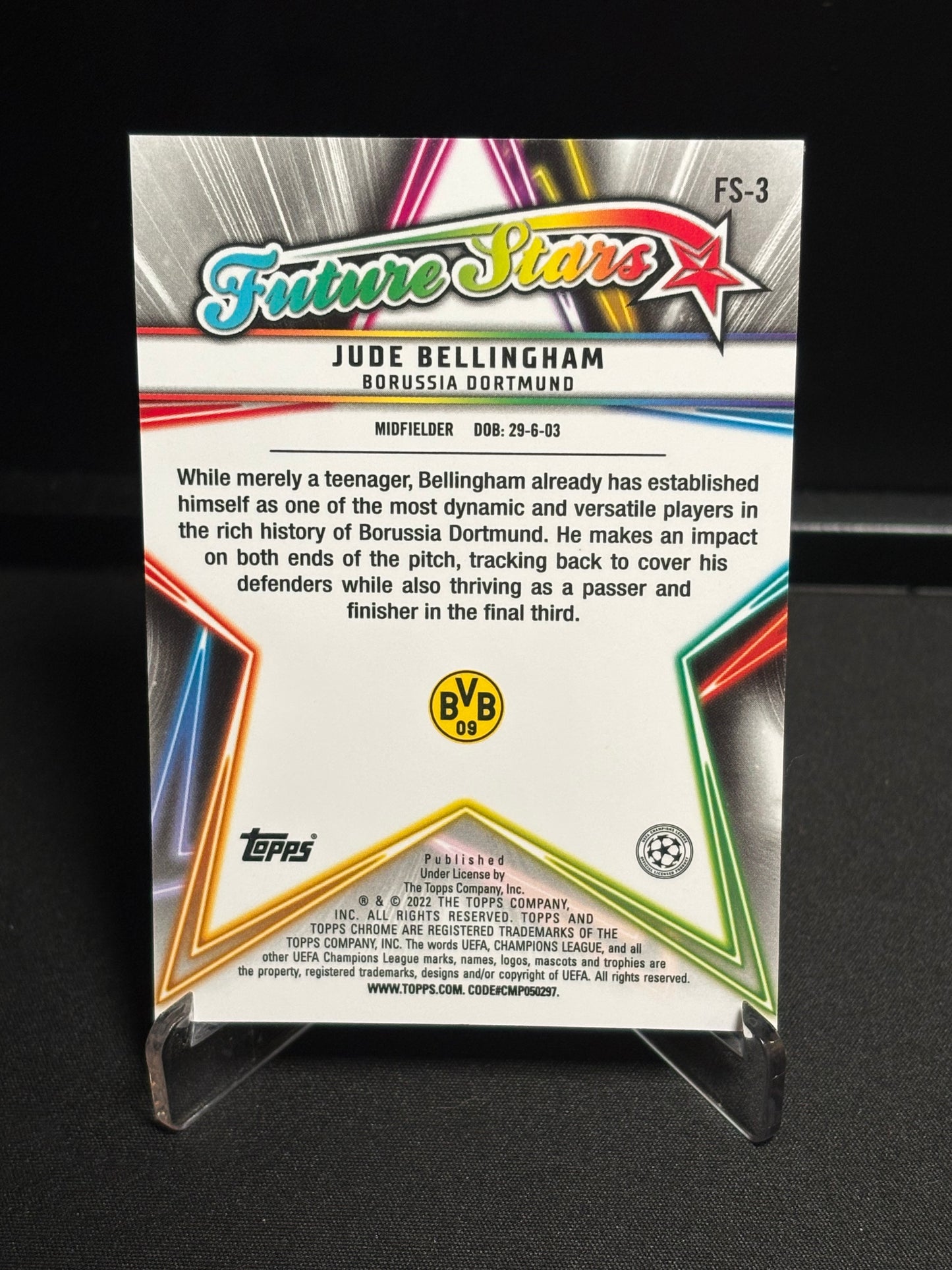 Jude Bellingham Topps Chrome 2021-22 "Future Stars" B. Dortmund