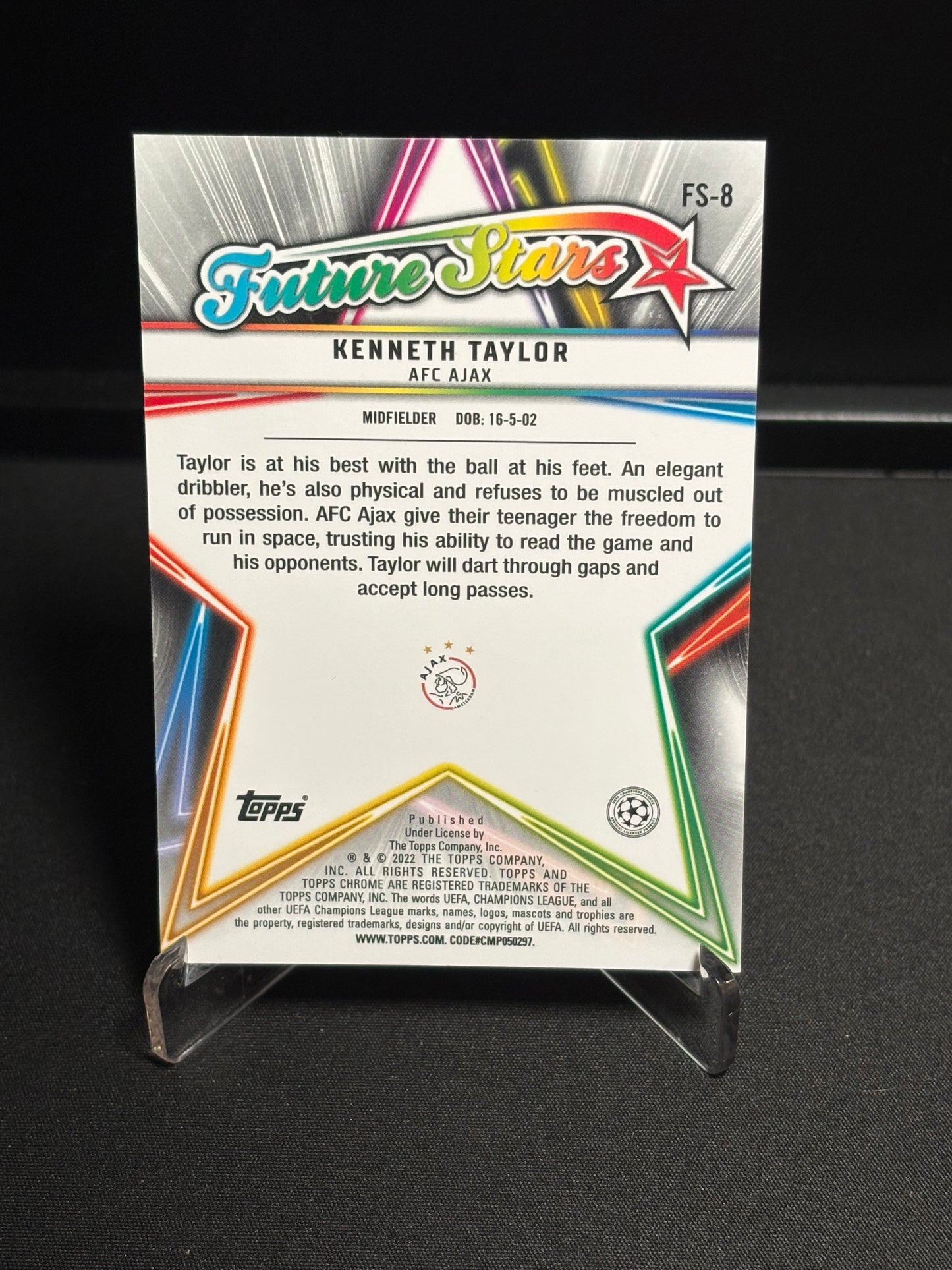 Kenneth Taylor Topps Chrome 2021-22 "Future Stars" Ajax