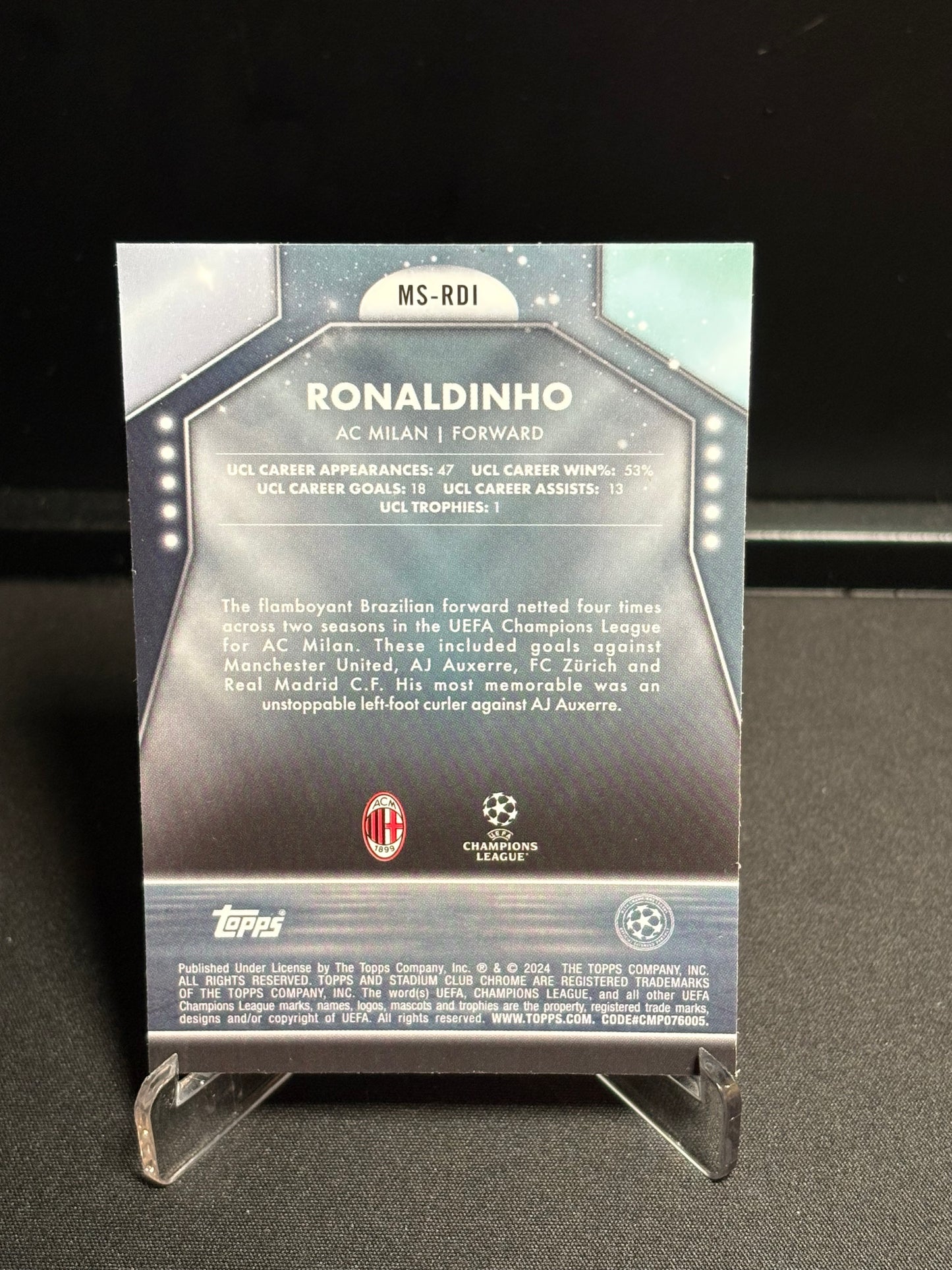 Ronaldinho Topps Stadium Club 2023-24 "Main Stage" A.C Milan