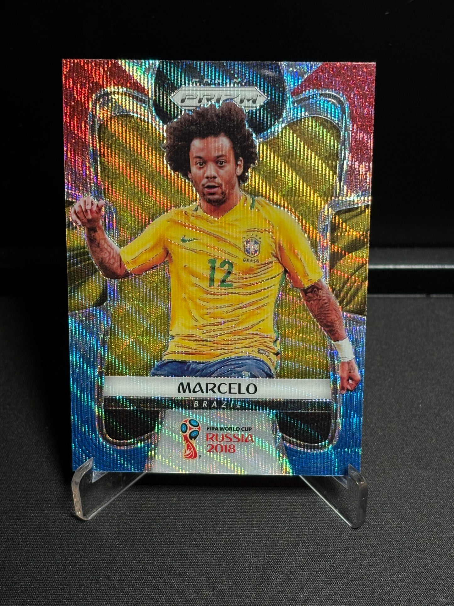 Marcelo Panini Prizm World Cup 2018 "Blue Red White Wave" Brésil