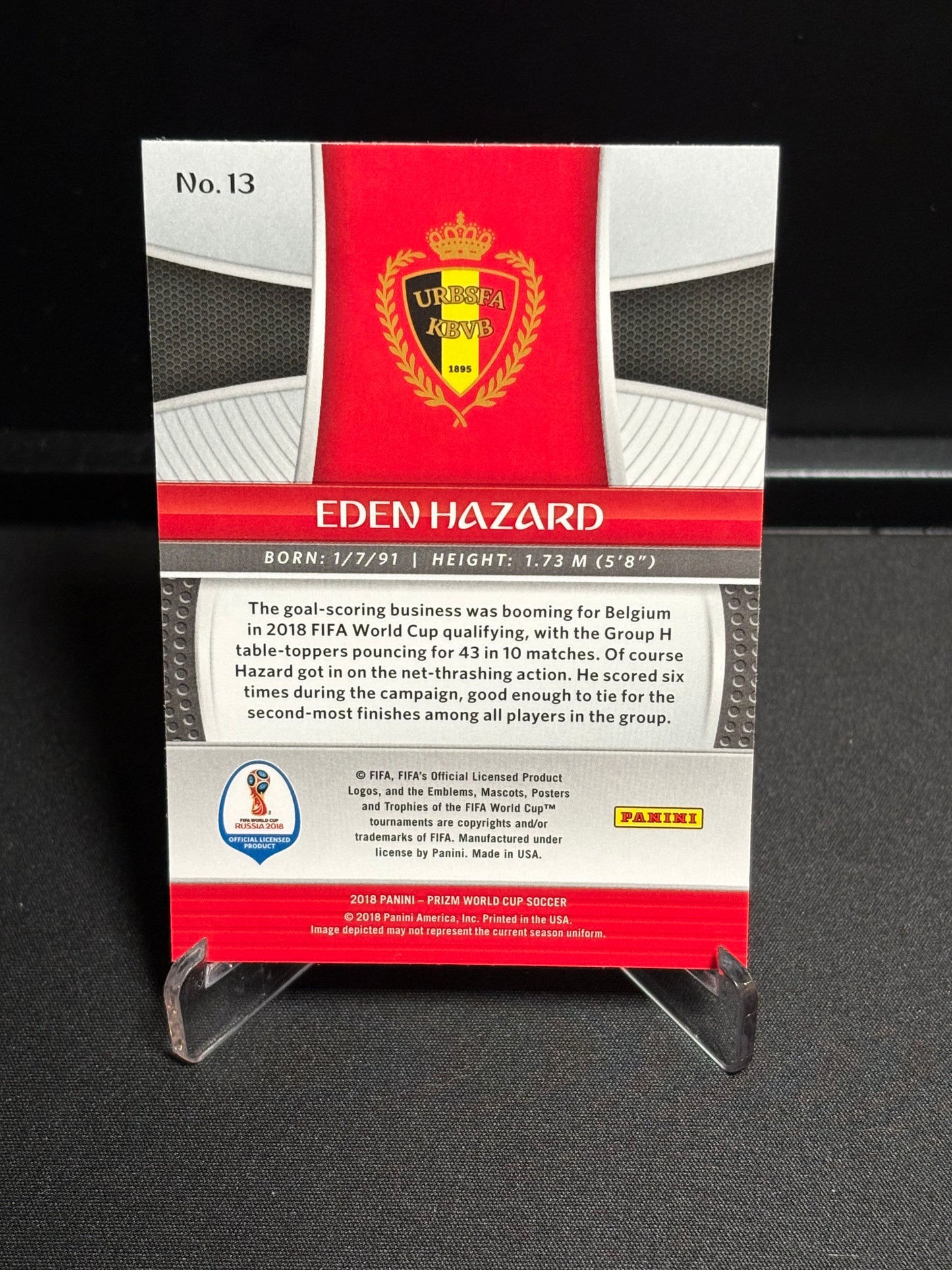 Eden Hazard Panini Prizm World Cup 2018 "Base" Belgique