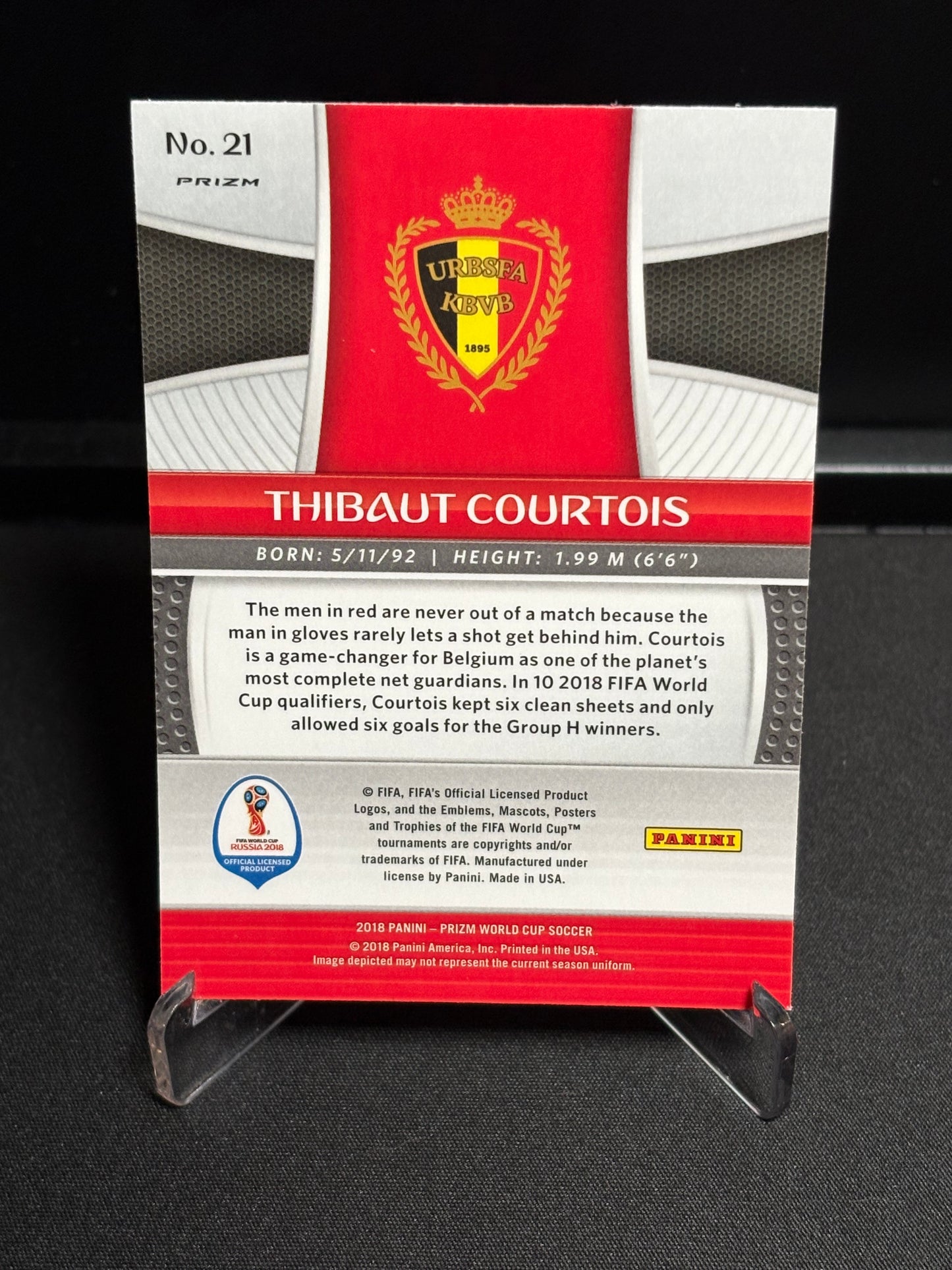 Thibaut Courtois Panini Prizm World Cup 2018 "Green Orange Wave" Belgique