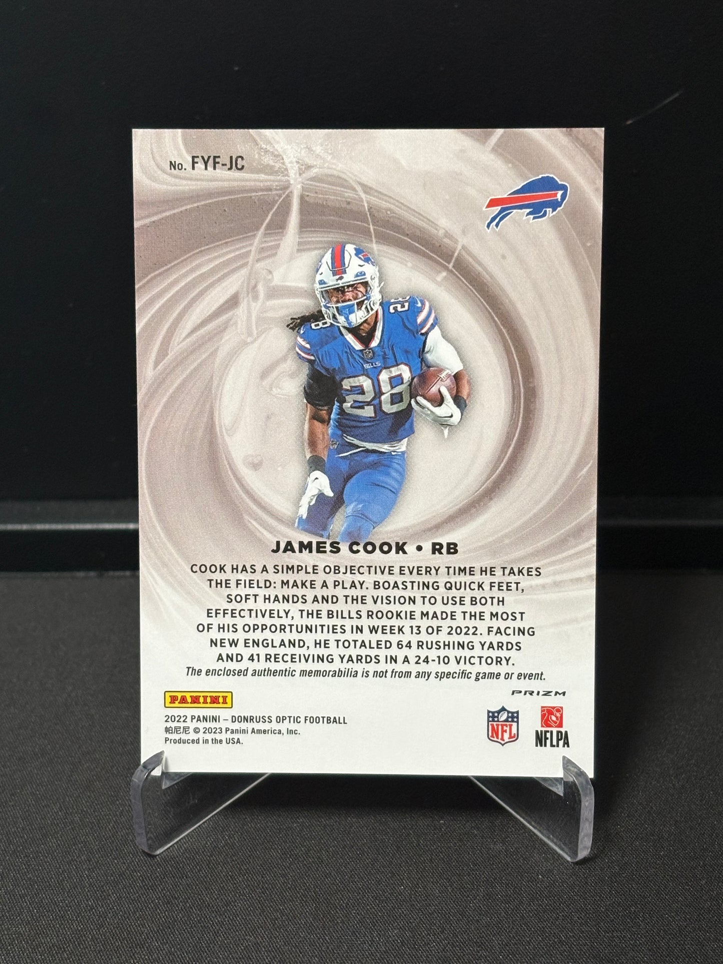 James Cook RC Panini Donrus Optic 2022 "First Year Fresh" Buffalo Bills