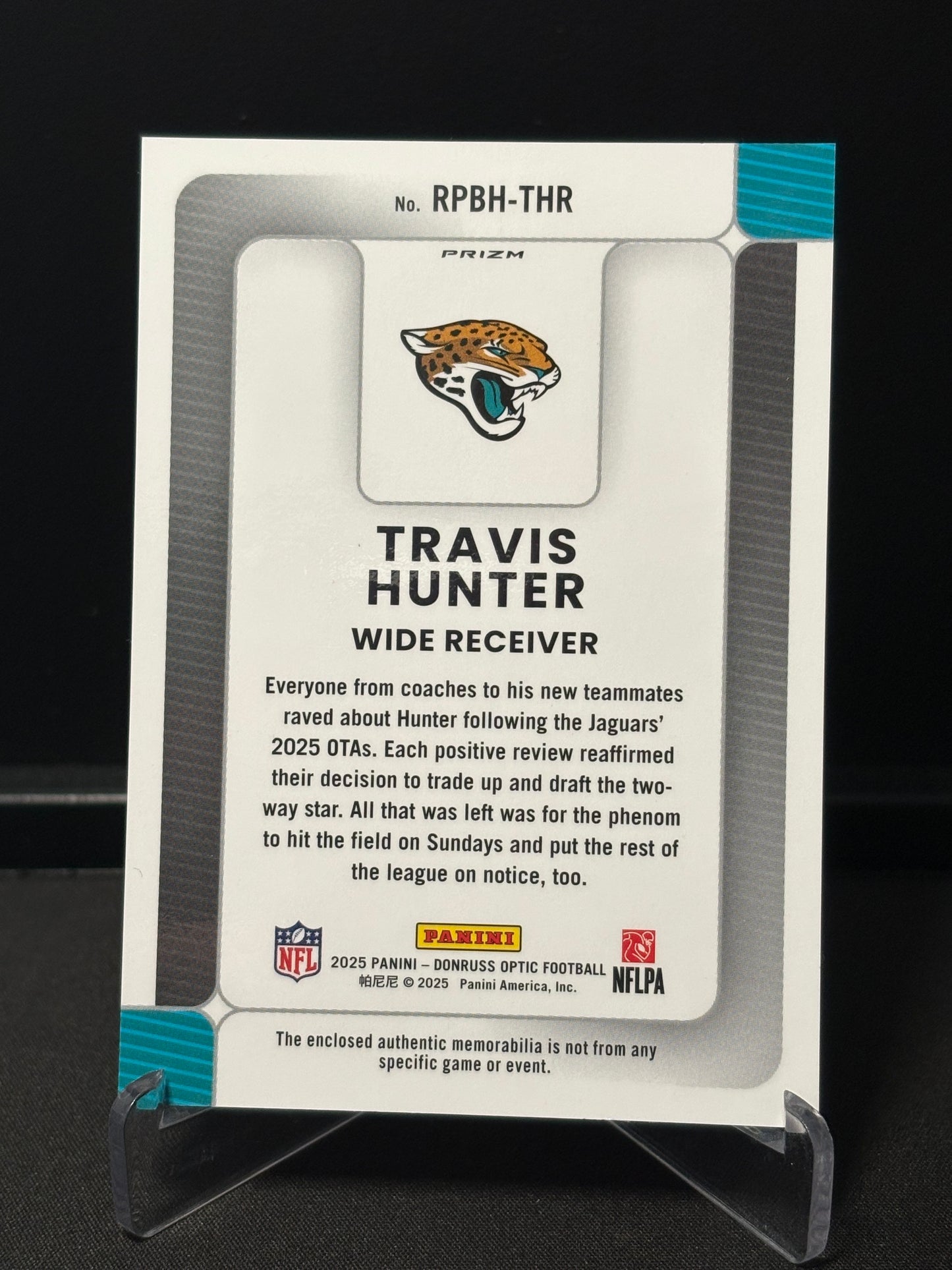 Travis Hunter RC Panini Donruss Optic 2025 "Rookie Phenom" Jacksonville Jaguars