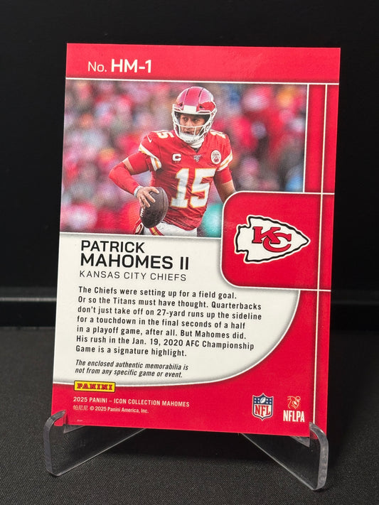 Patrick Mahomes Panini Icons Collection 2025 "Highlight Materials" Kansas City Chiefs