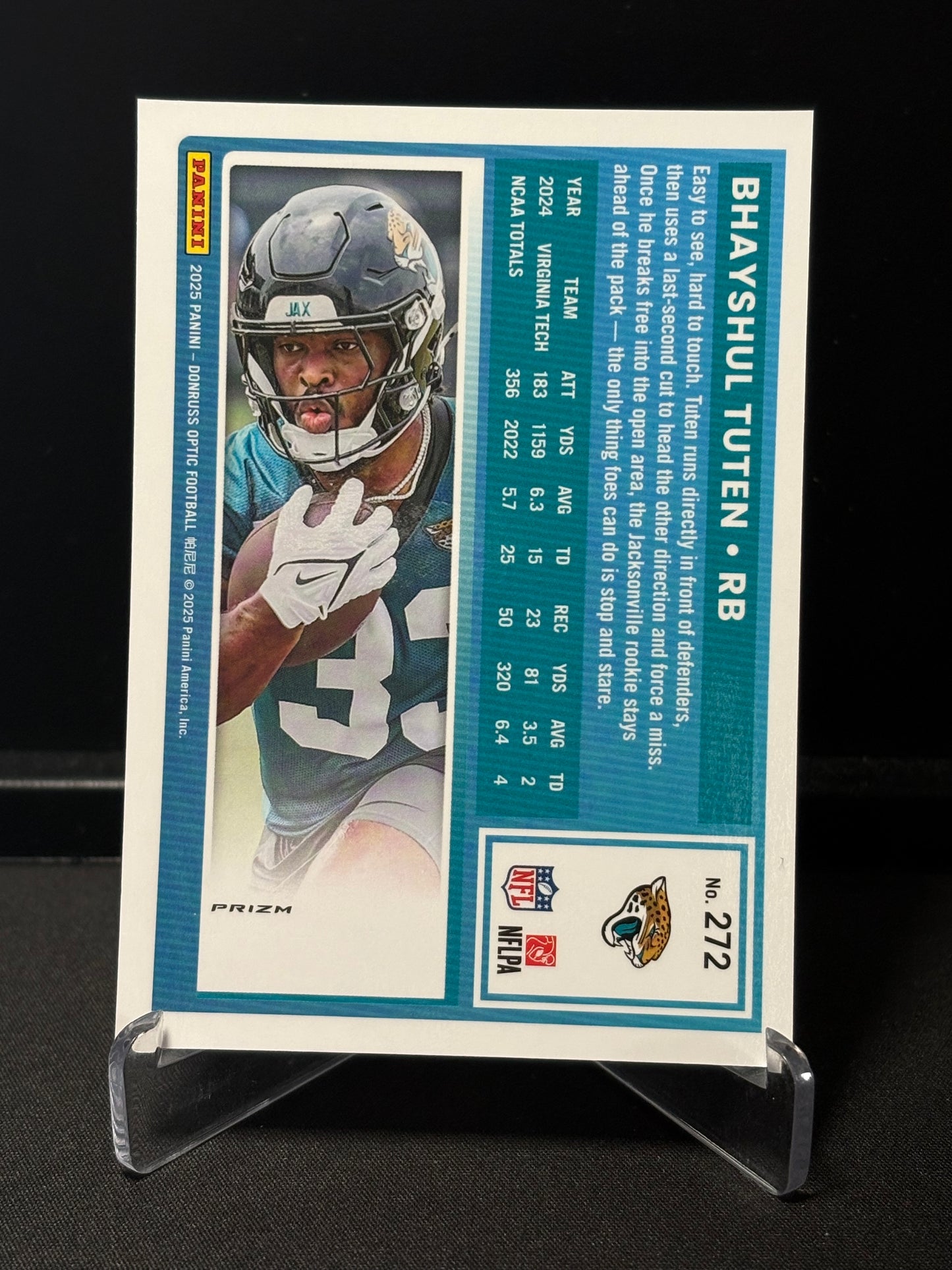Bhayshul Tuten RC Donruss Optic 2025 "Blue Hyper" Jacksonville Jaguars