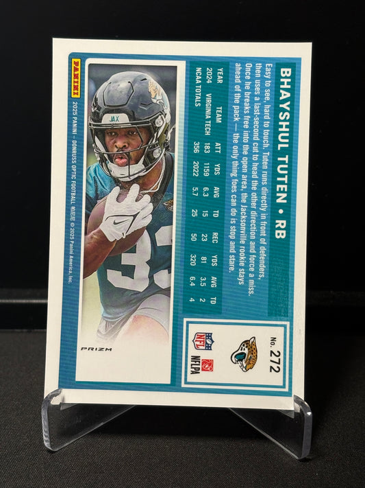Bhayshul Tuten RC Donruss Optic 2025 "Blue Hyper" Jacksonville Jaguars