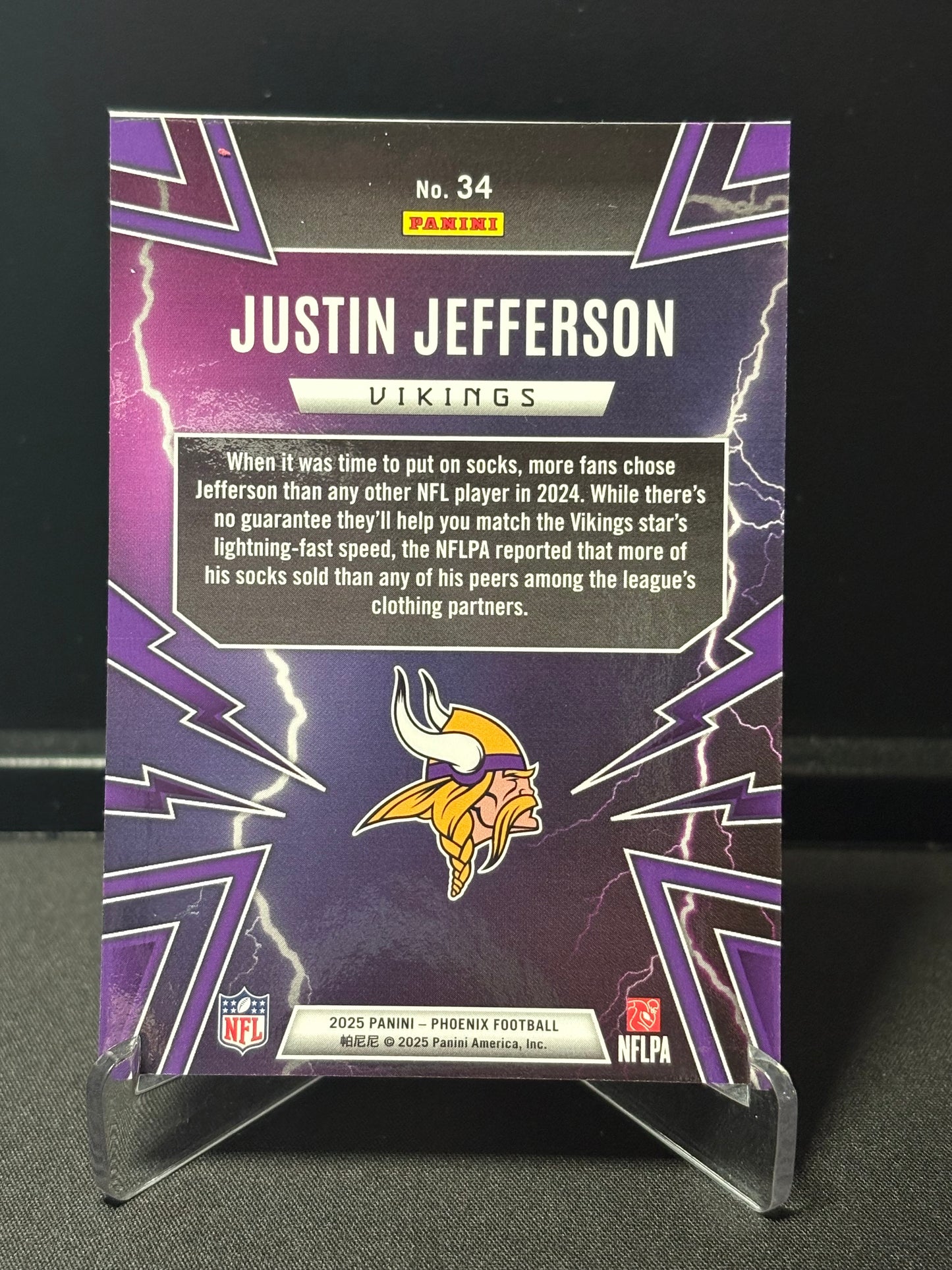 Justin Jefferson Panini Phoenix 2025 "Thunderbirds Prizm" Minnesota Vikings