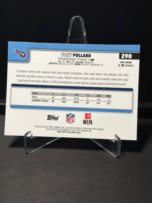 Tony Pollard Topps Chrome 2026 "Leather" Tennessee Titans