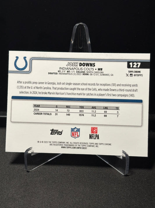Josh Downs Topps Chrome 2026 "Leather" Indianapolis Colts