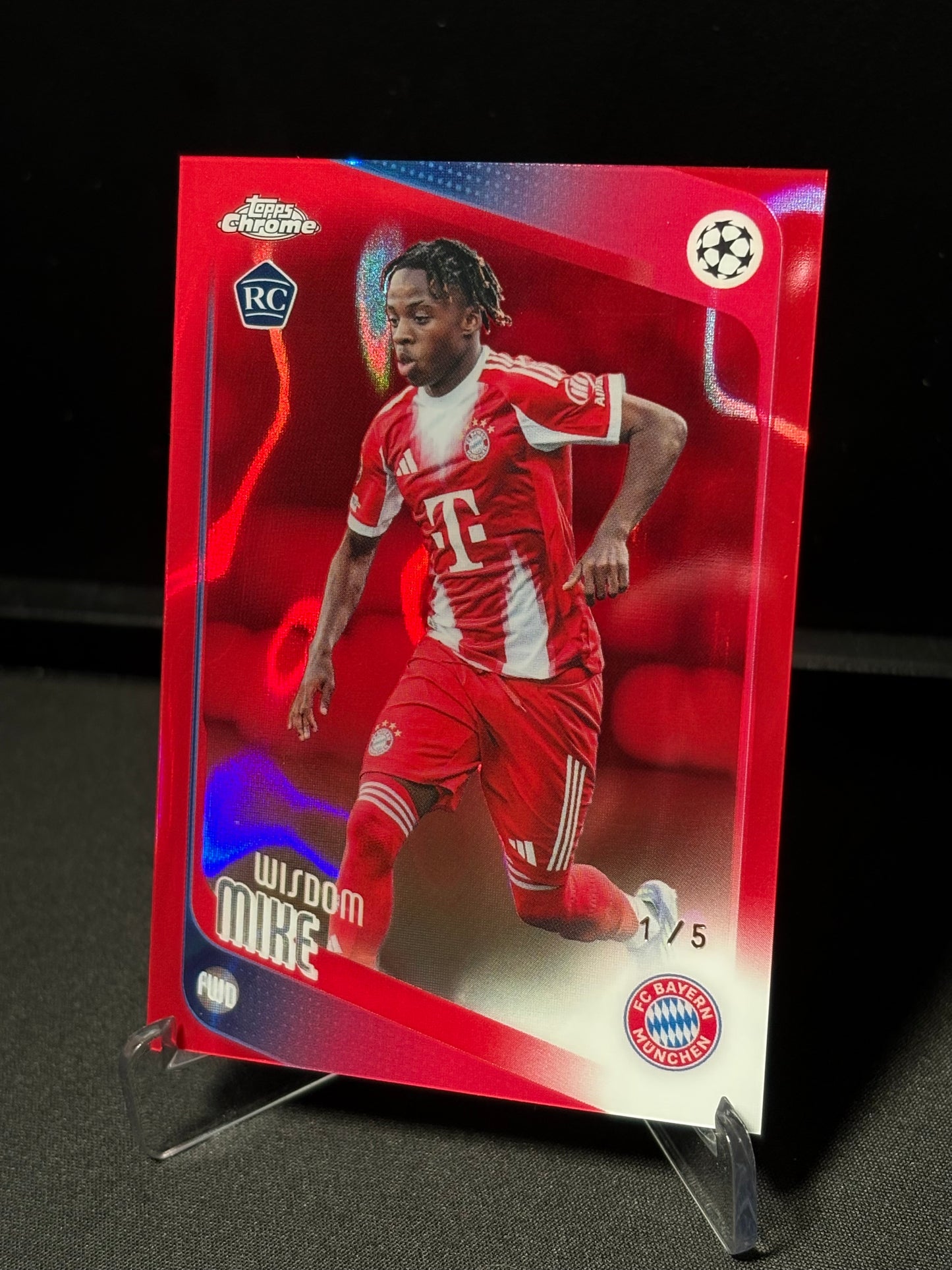 Wisdom Mike RC Topps Chrome UCC 2026 "Red Lava 1/5" Bayern Munich