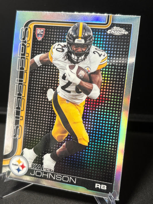 Kaleb Johnson RC Topps Chrome 2026 "Lightboard Logo" Pittsburgh Steelers