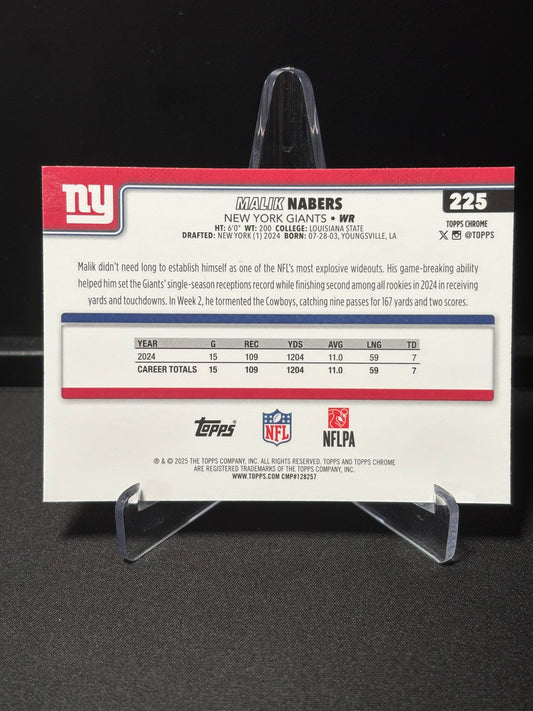 Malik Nabers Topps Chrome 2026 "Lime X-Fractor" New York Giants