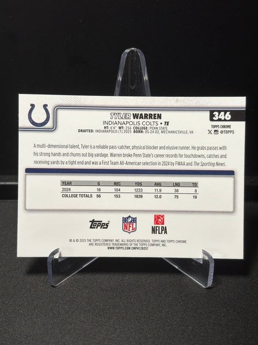 Tyler Warren RC Topps Chrome 2026 "X-Fractor" Indianapolis Colts