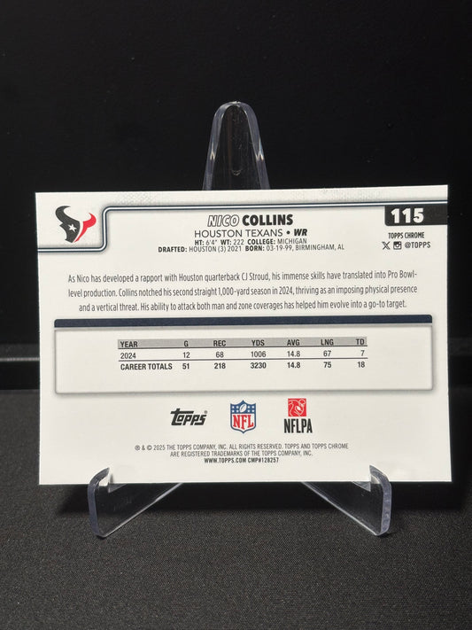 Nico Collins Topps Chrome 2026 "Pink X-Fractor" Houston Texans