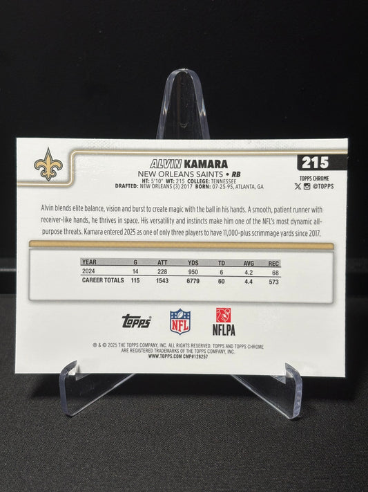 Alvin Kamara Topps Chrome 2026 "Pink X-Fractor" New Orleans Saints