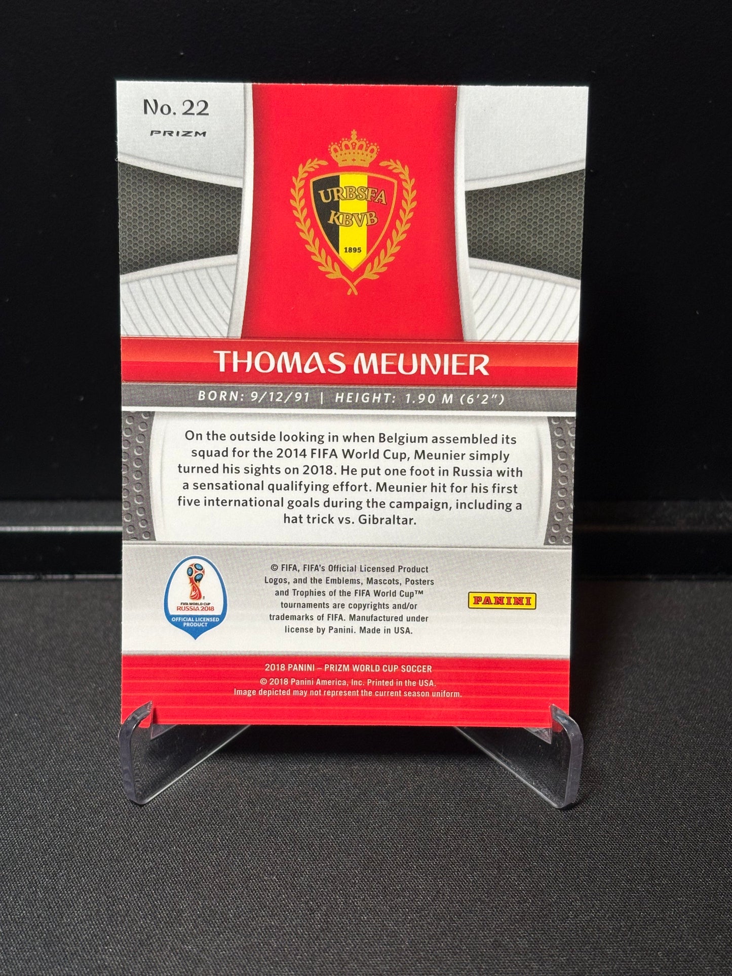 Thomas Meunier Panini Prizm World Cup 2018 "Lazer Prizm" Belgique