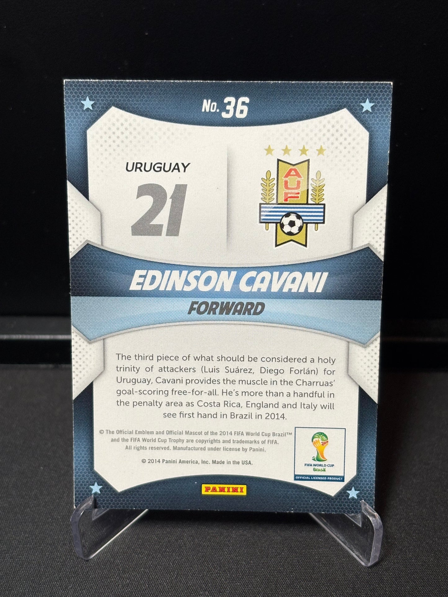 Edinson Cavani Panini Prizm World Cup 2014 "World Cup Stars" Uruguay