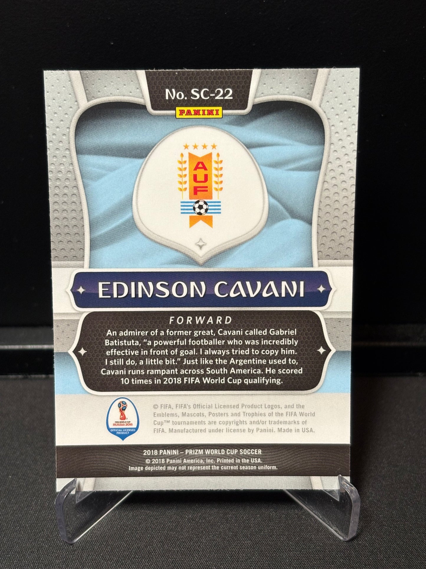 Edinson Cavani Panini Prizm World Cup 2022 "Scorers Club" Uruguay
