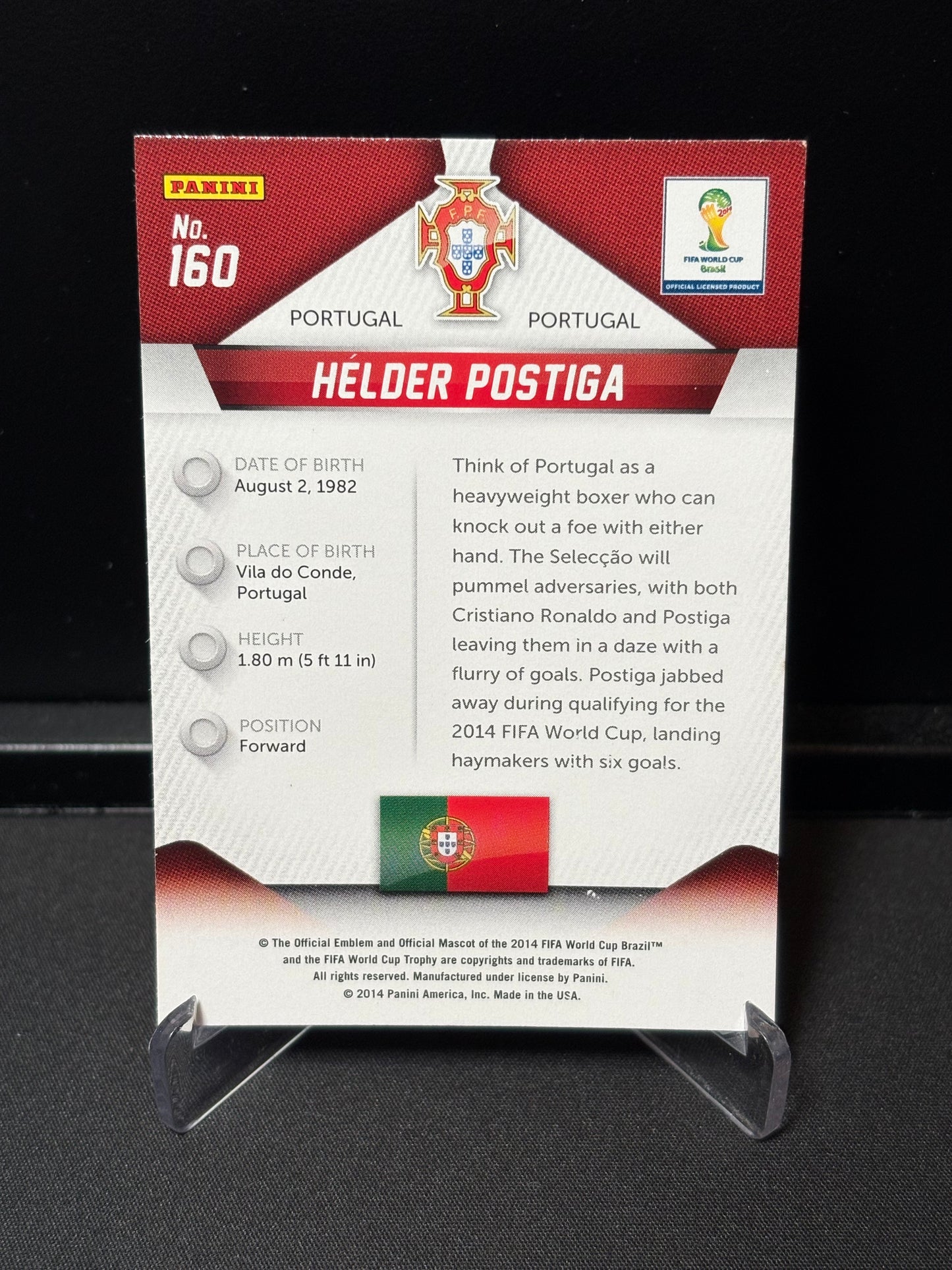 Helder Postiga Panini Prizm World Cup 2014 "Base" Portugal