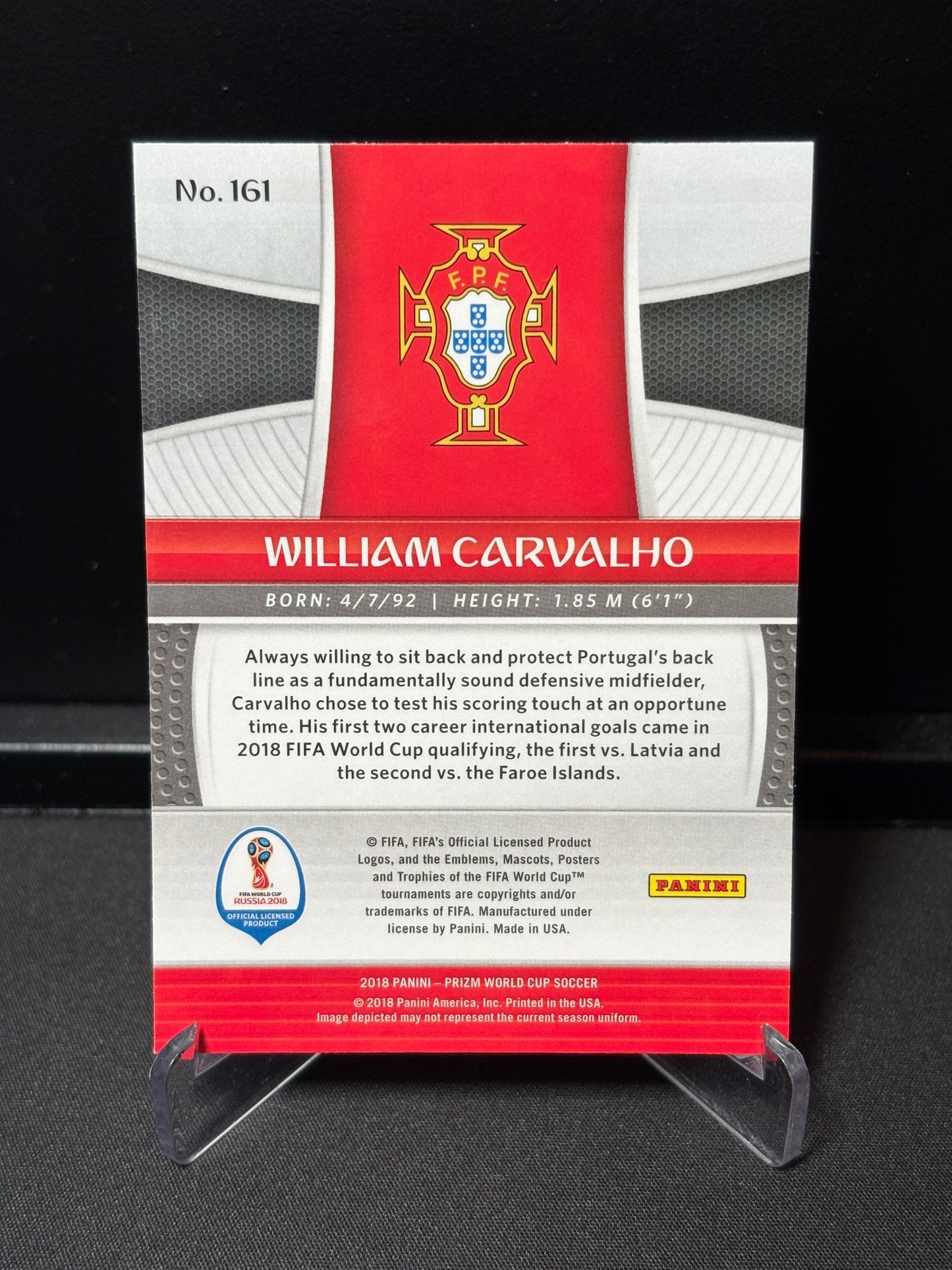 William Carvalho Panini Prizm World Cup 2018 "Base" Portugal