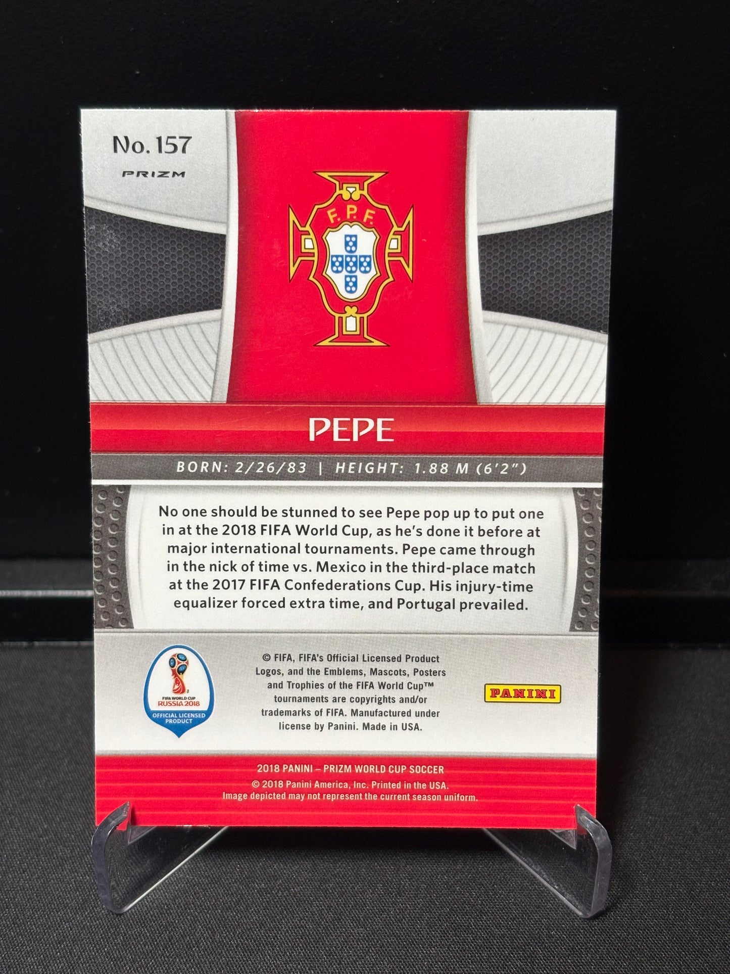 Pepe Panini Prizm World Cup 2018 "Green Orange Wave" Portugal