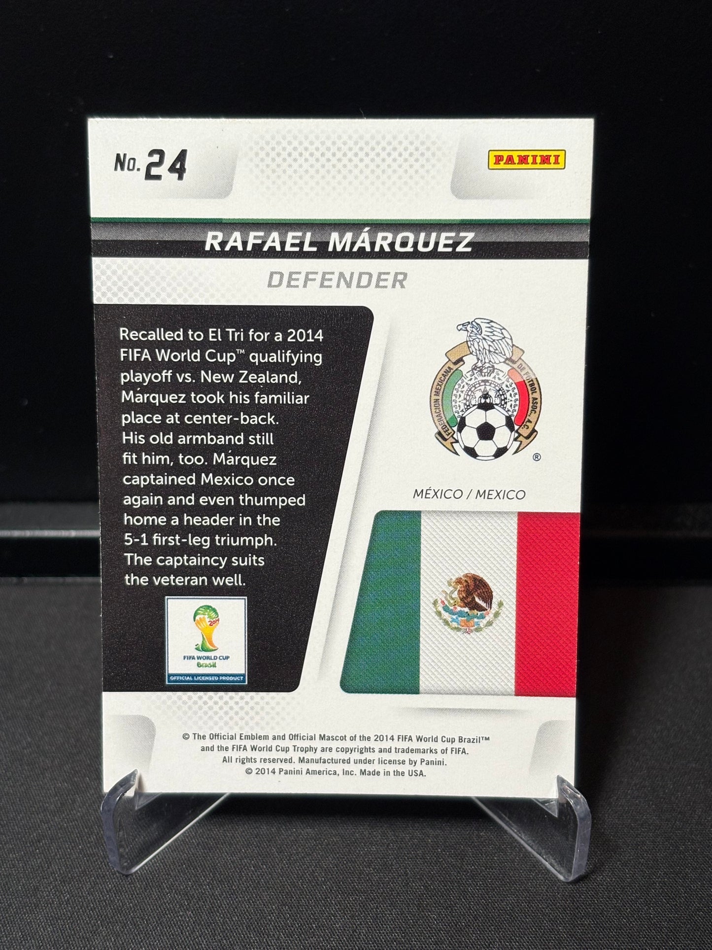 Rafael Márquez Panini Prizm World Cup 2014 "Cup Captains" Mexique