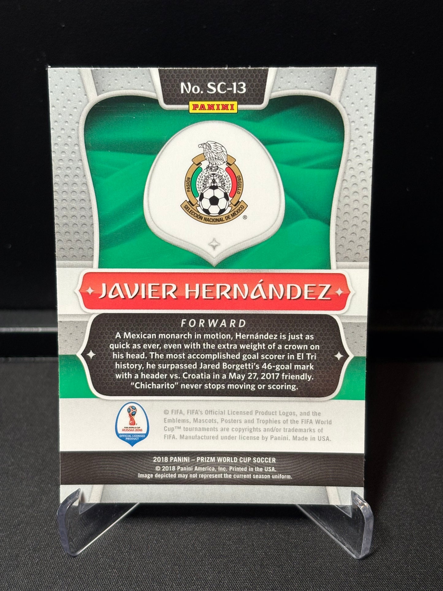 Javier Hernandez Panini Prizm World Cup 2022 "Scorers Club" Mexique
