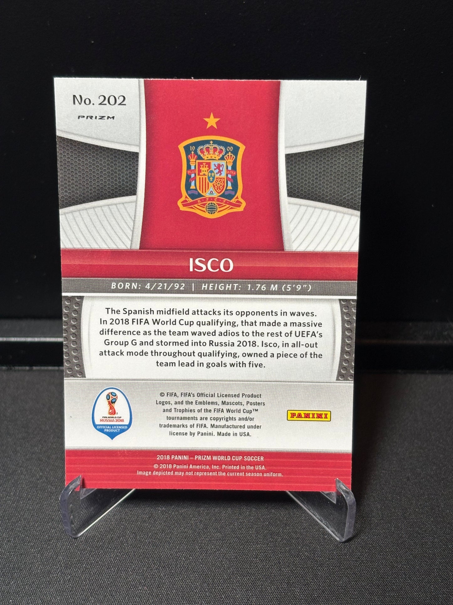 Isco Panini Prizm World Cup 2018 "Mojo Prizm" Espagne